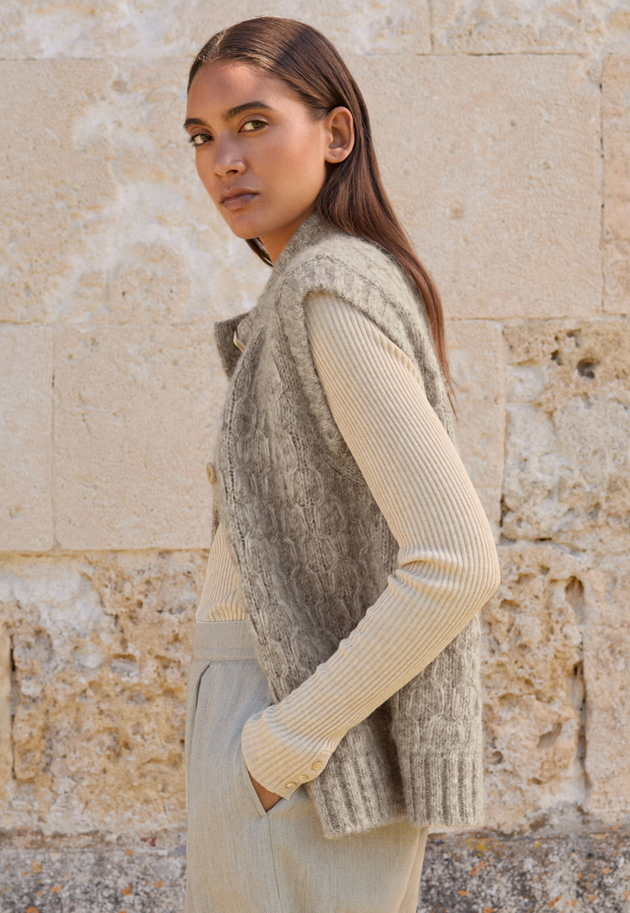 Gestrickte Jacke