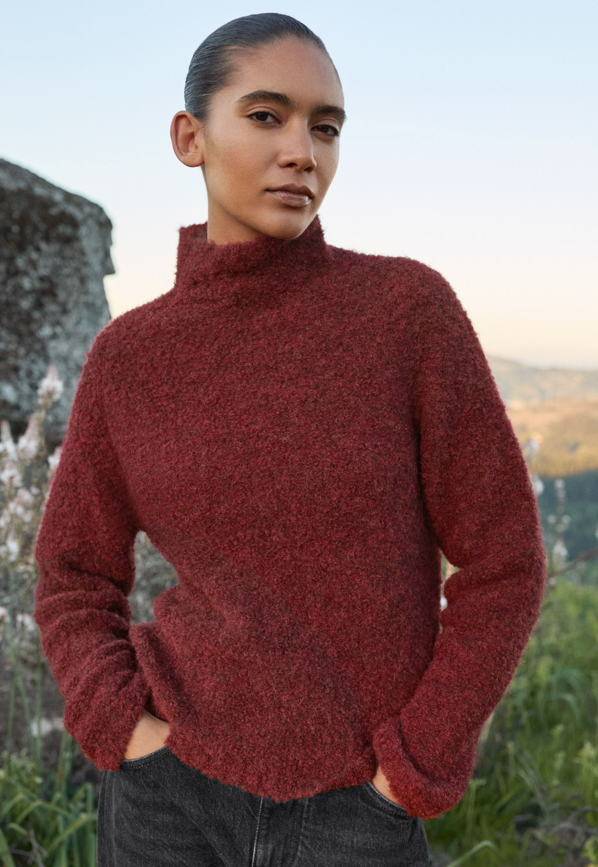 Pullover mit Trichterkragen