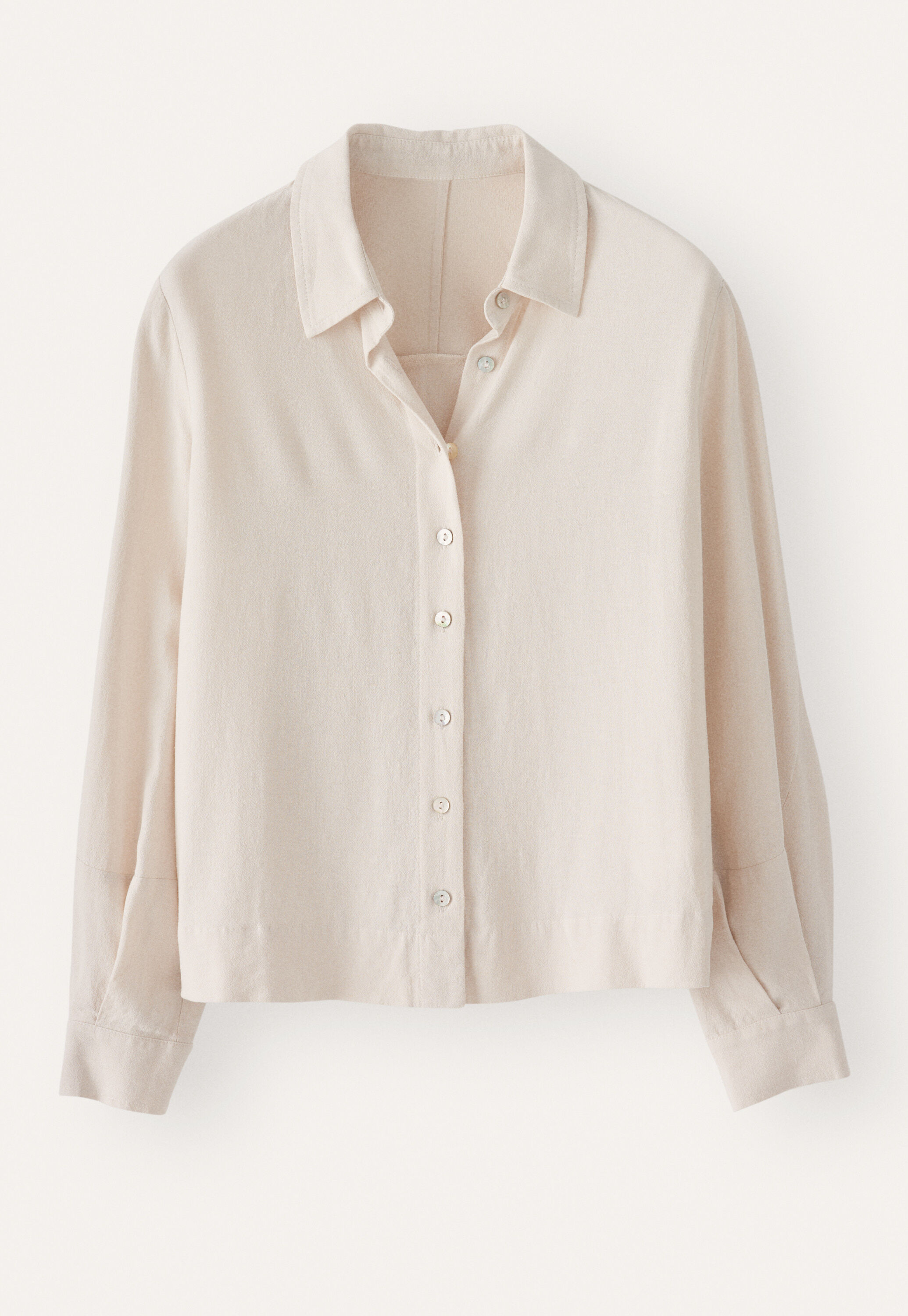 Bluse mit geschwungenen &Auml;rmeln, Blasses Naturbeige, large