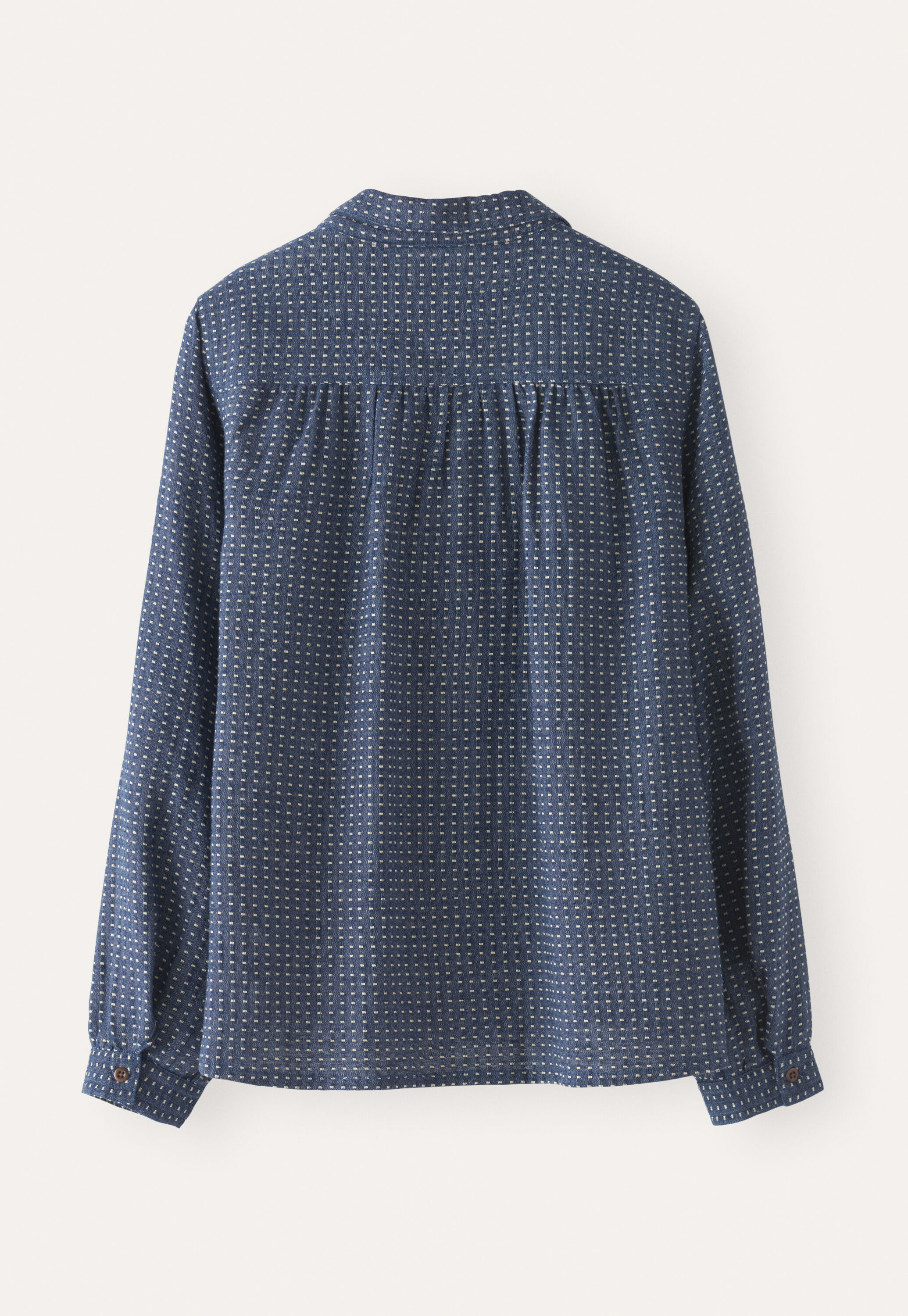 Bluse mit eingewebten Punkten, Zartes Indigo, large