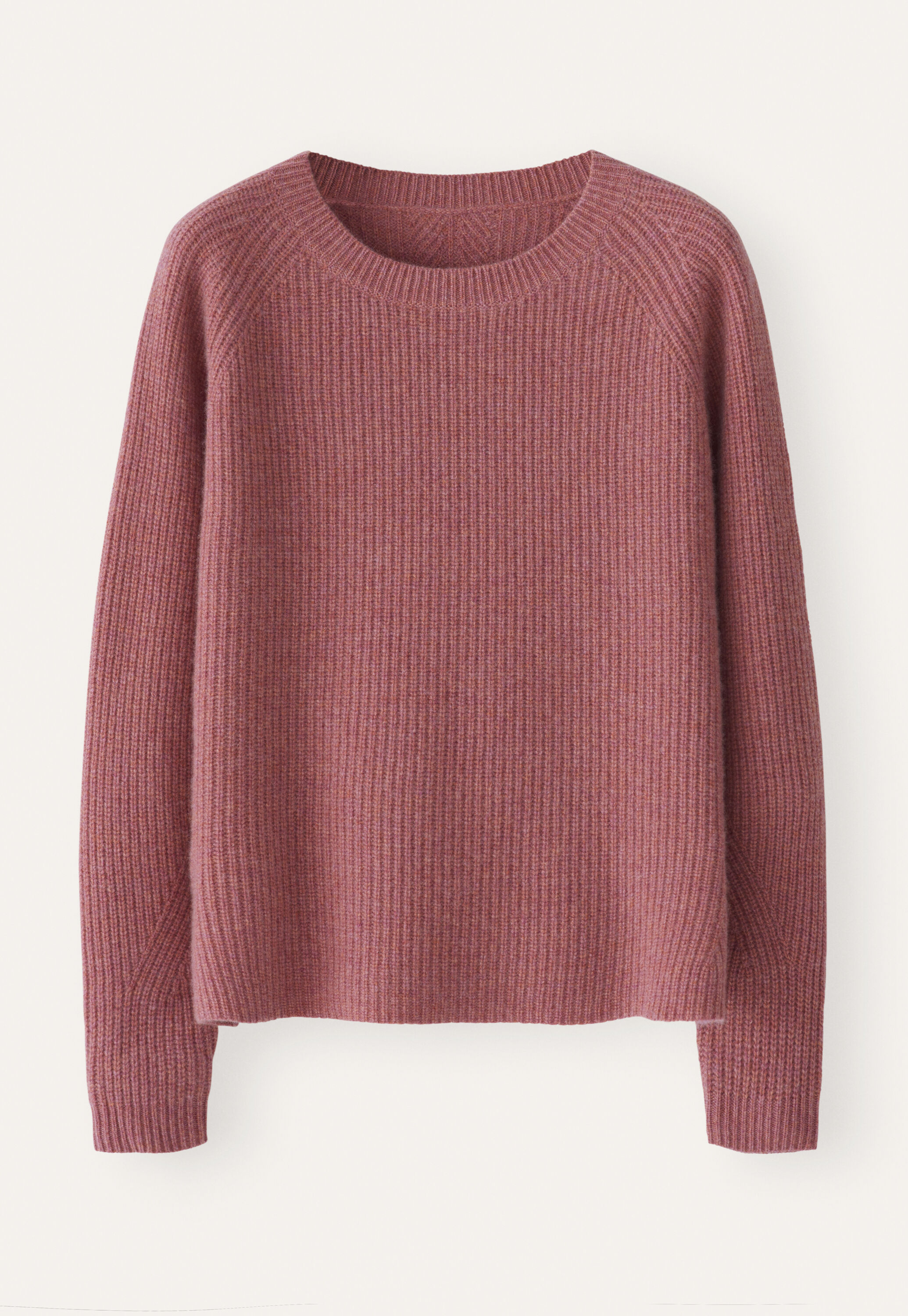 Gerippter Pullover mit Rundhalsausschnitt