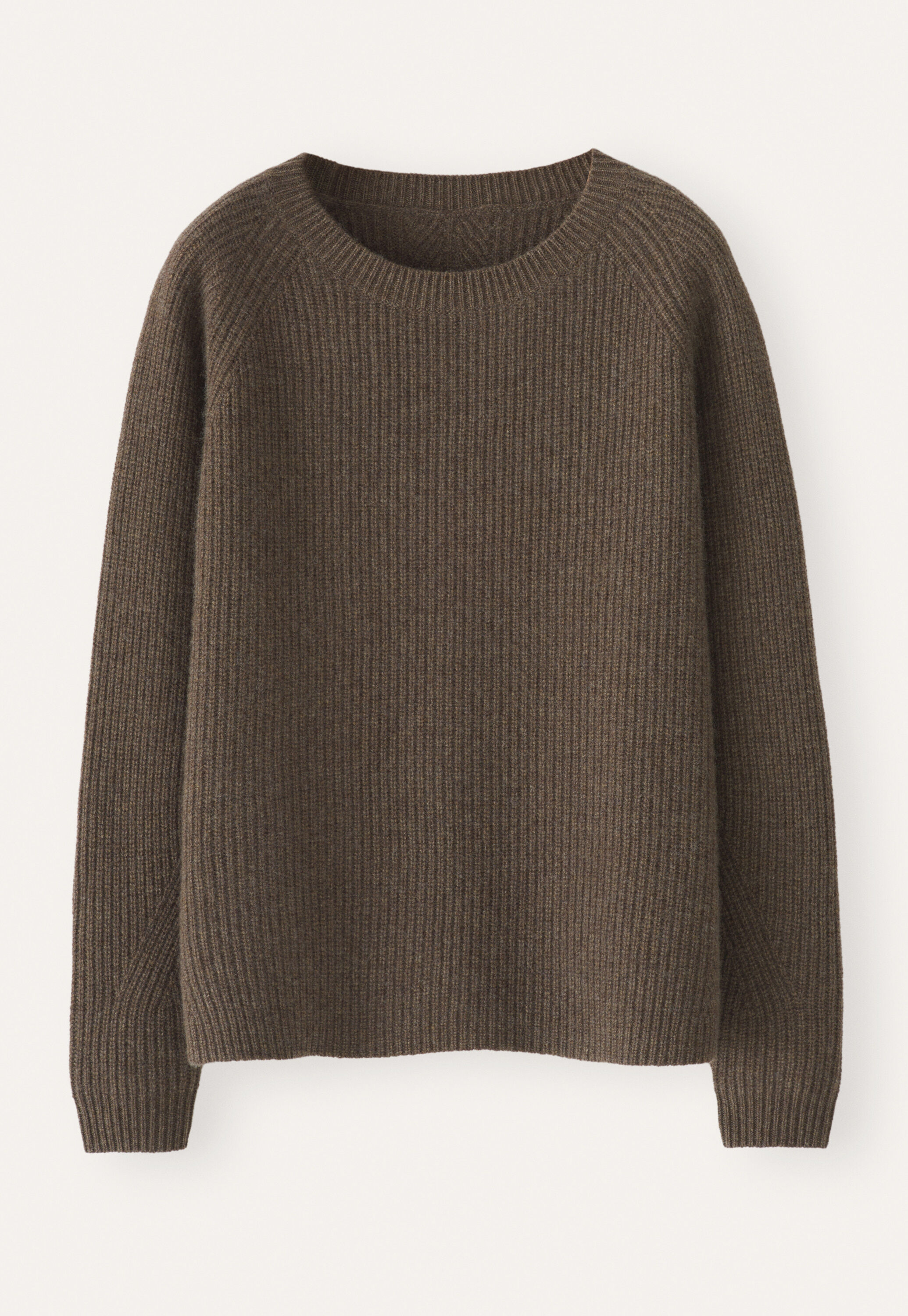 Gerippter Pullover mit Rundhalsausschnitt