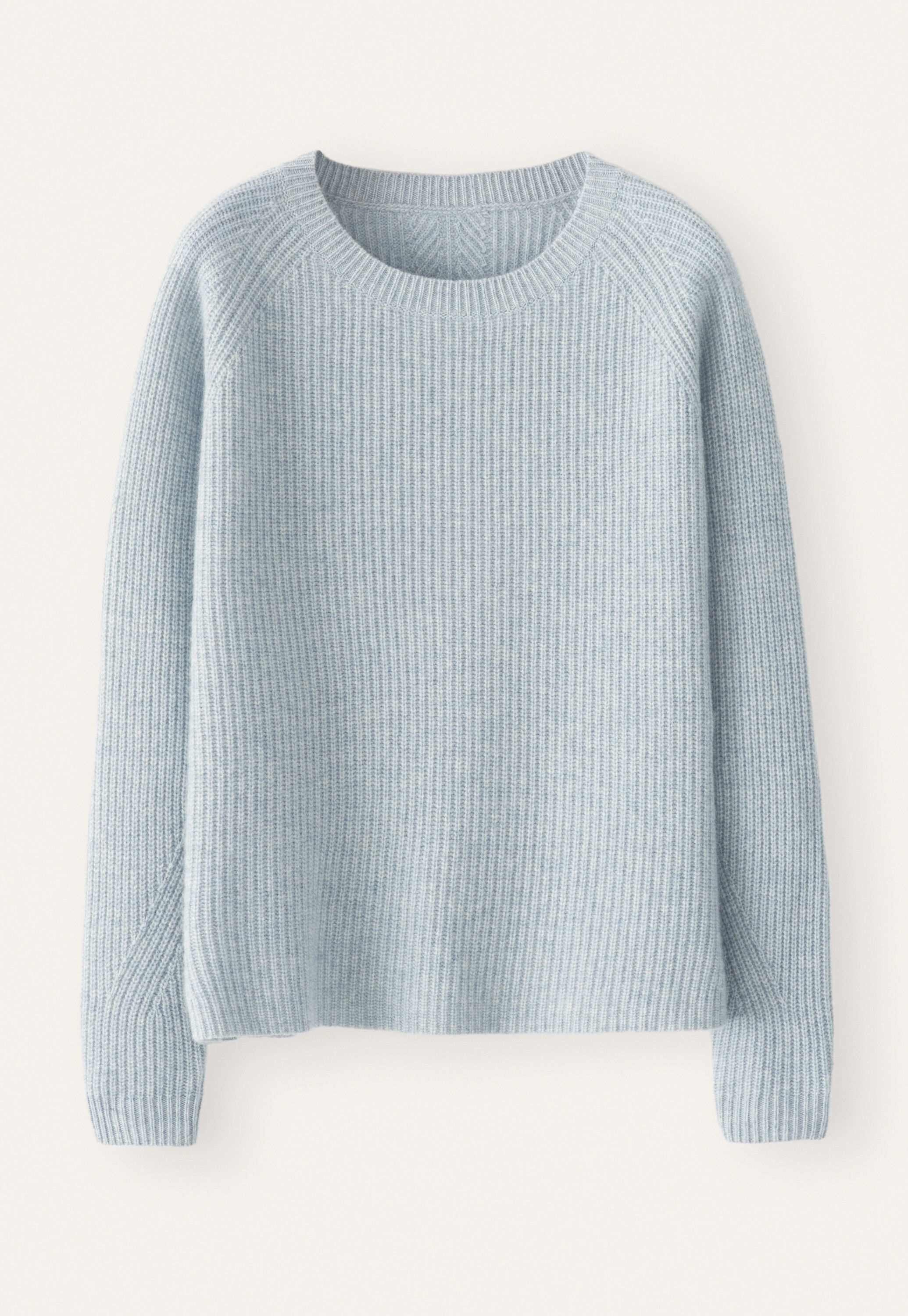 Gerippter Pullover mit Rundhalsausschnitt