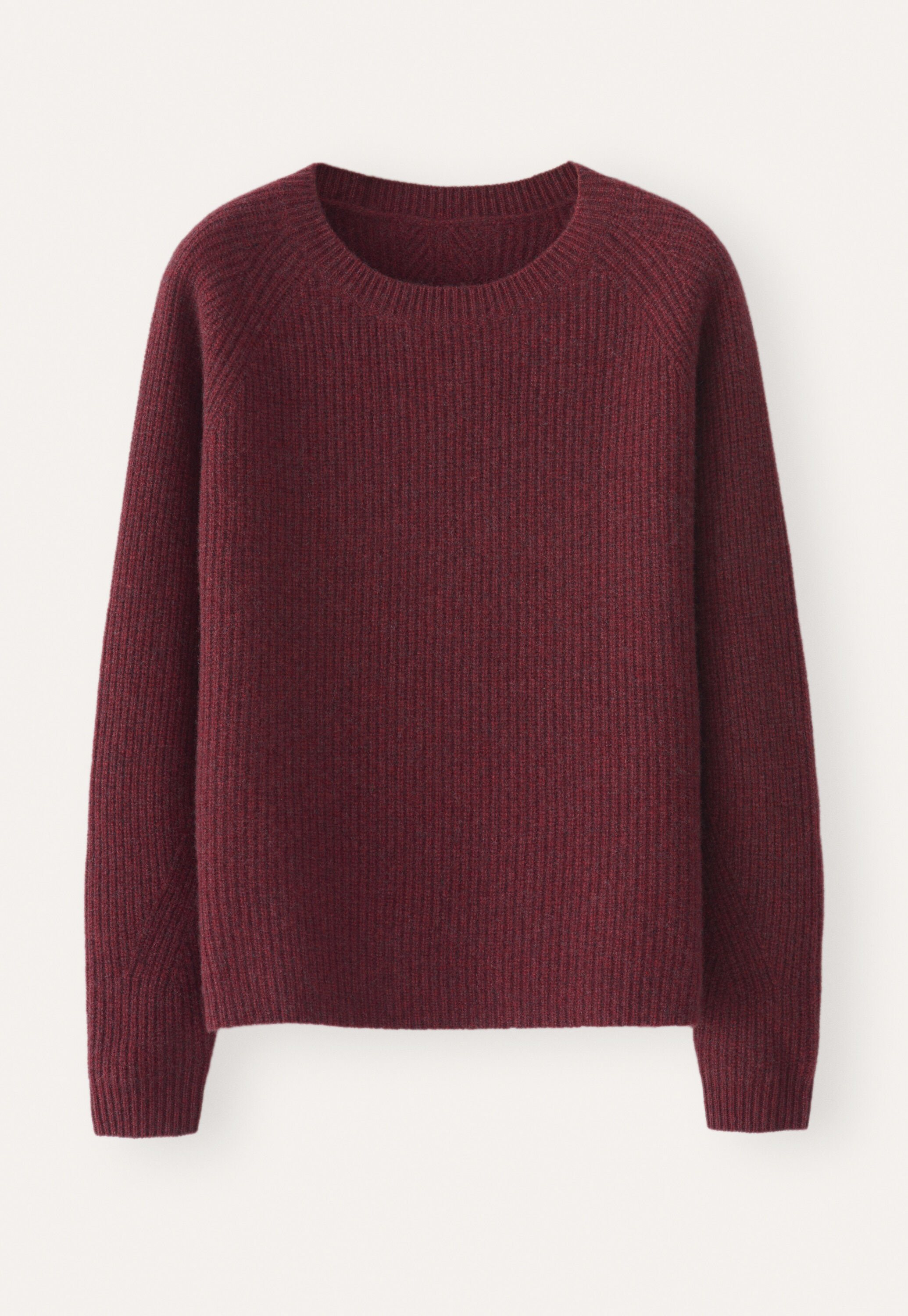 Gerippter Pullover mit Rundhalsausschnitt