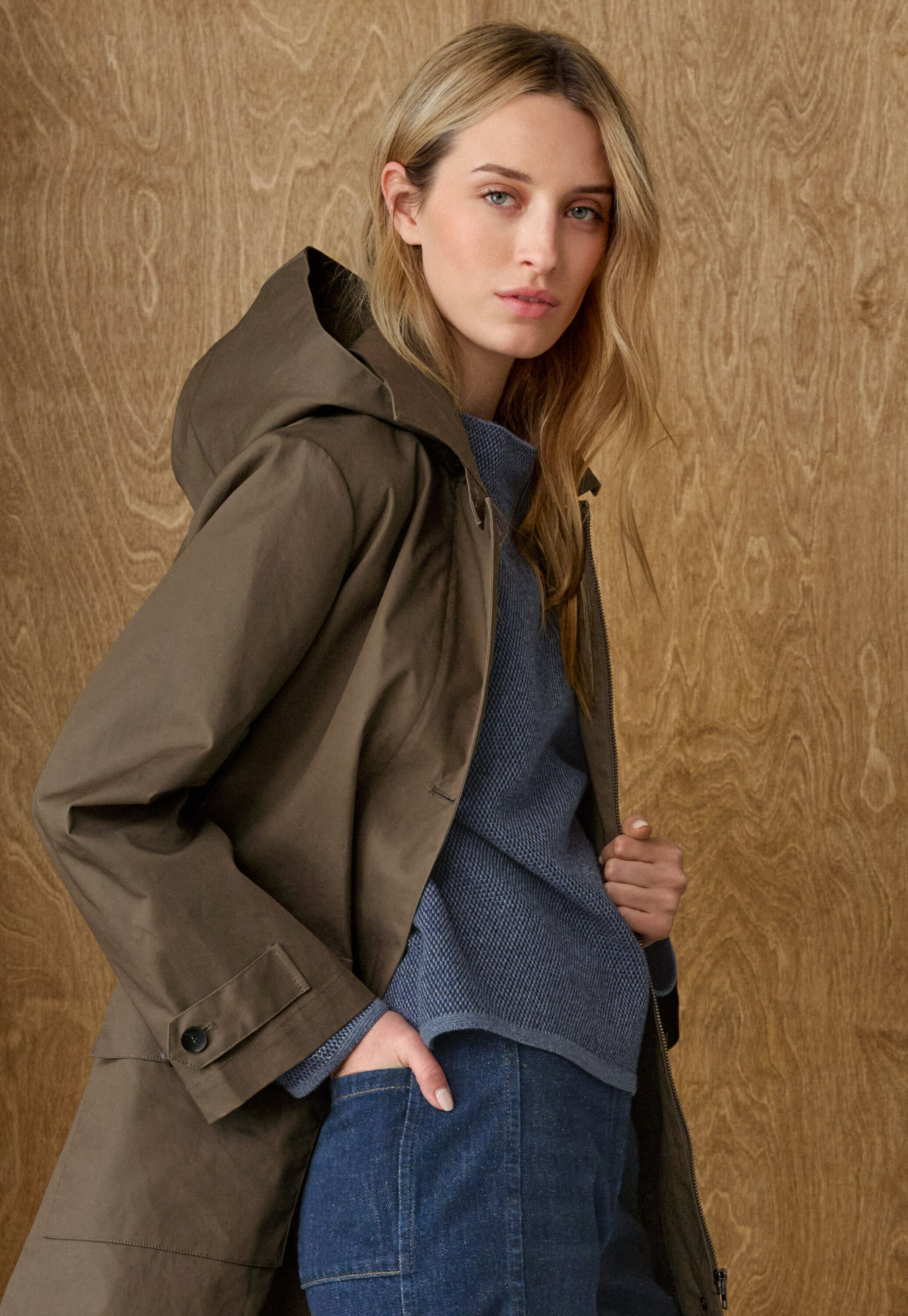 Trenchcoat mit Kapuze