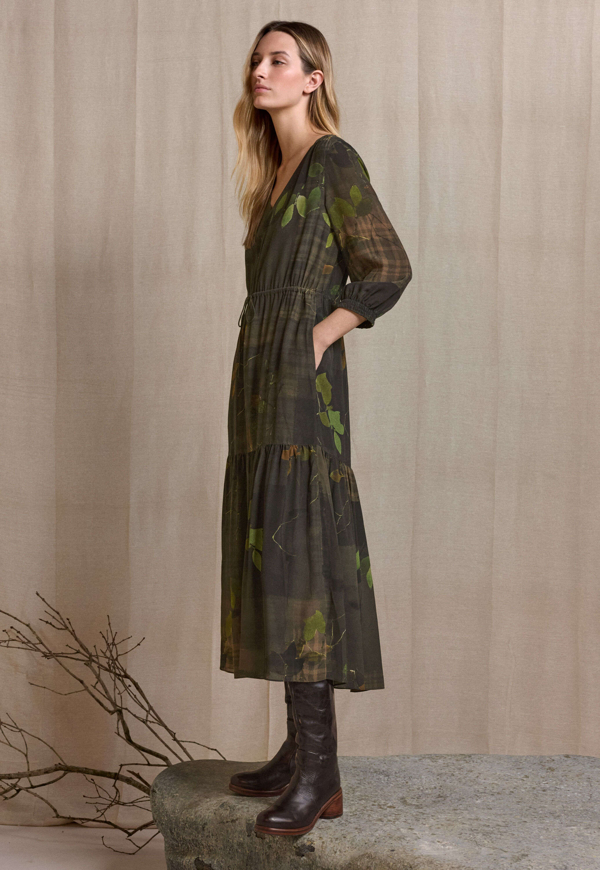 Bluse mit aufgesetzter Tasche