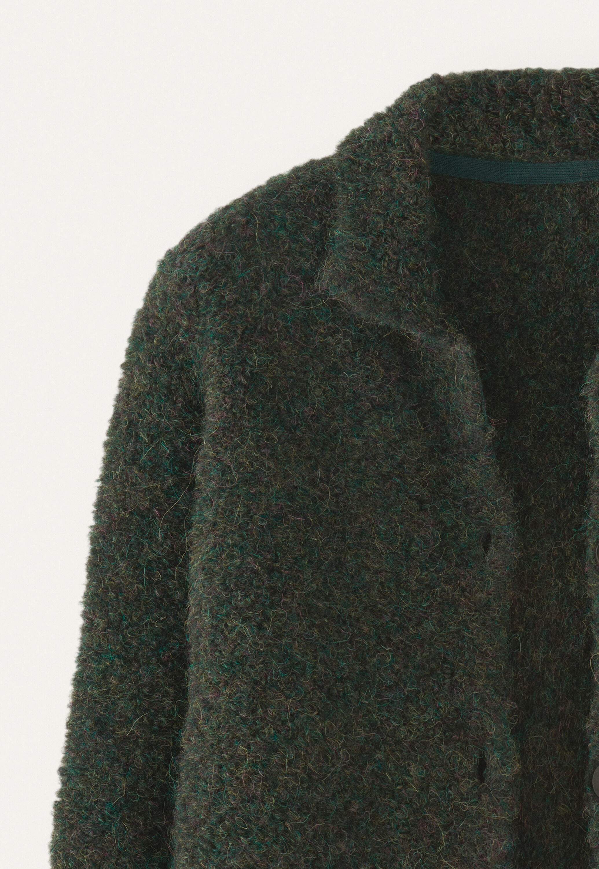 Cardigan mit Kragen, Dunkles Waldgr&uuml;n, large