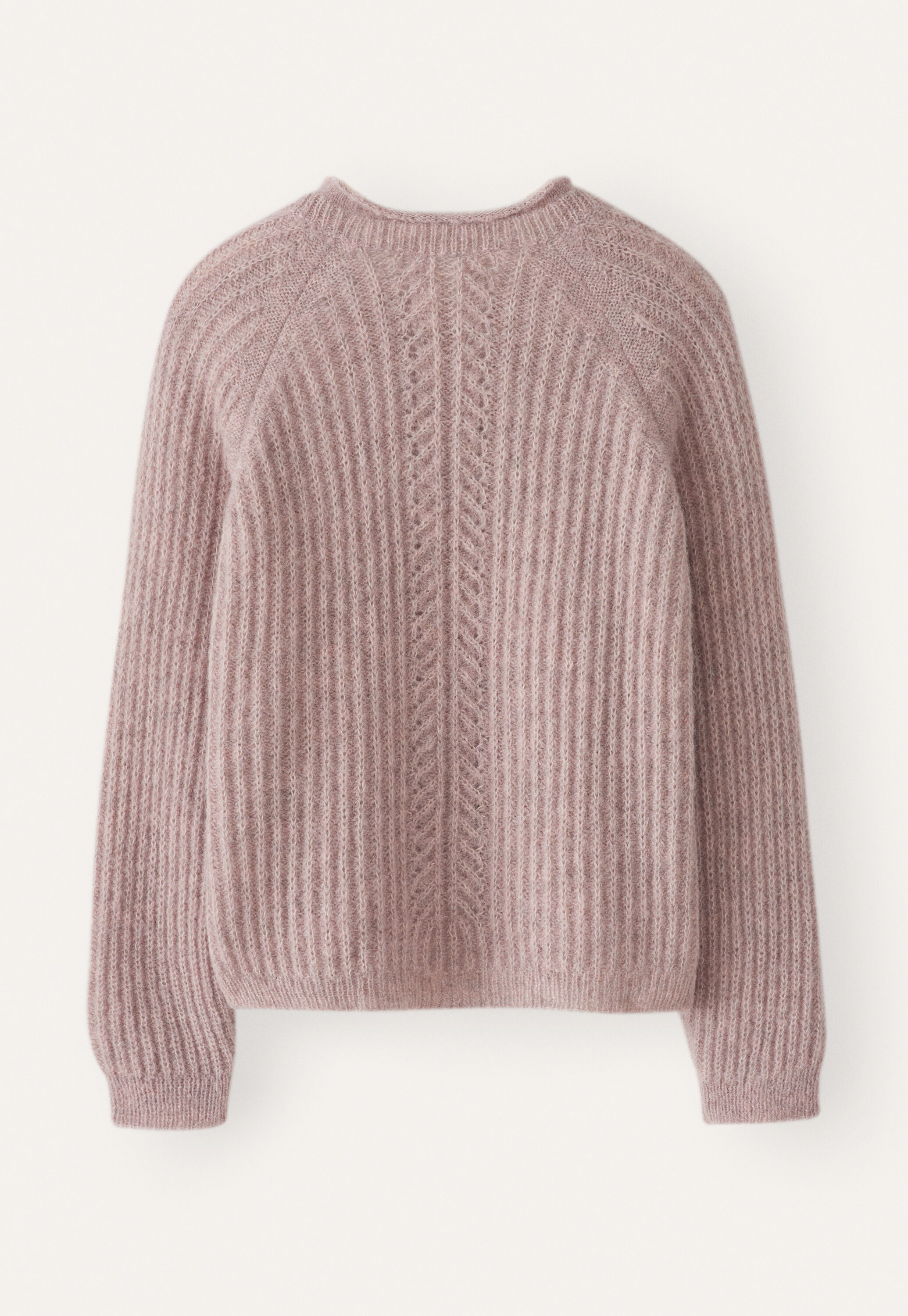 Ripppullover mit Rundhalsausschnitt, Fliedergrau, large