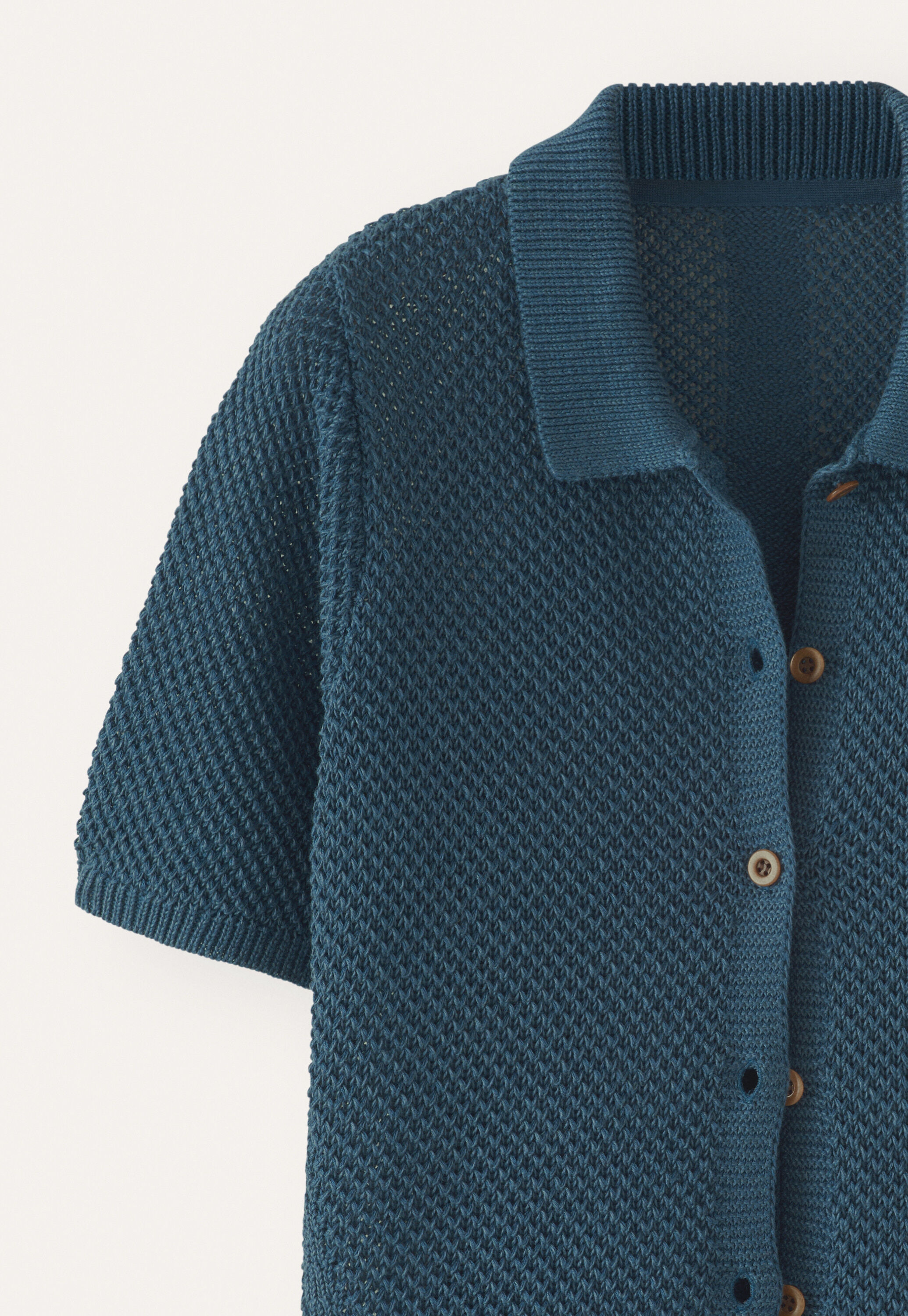 Cardigan mit Kragen im Perlmuster