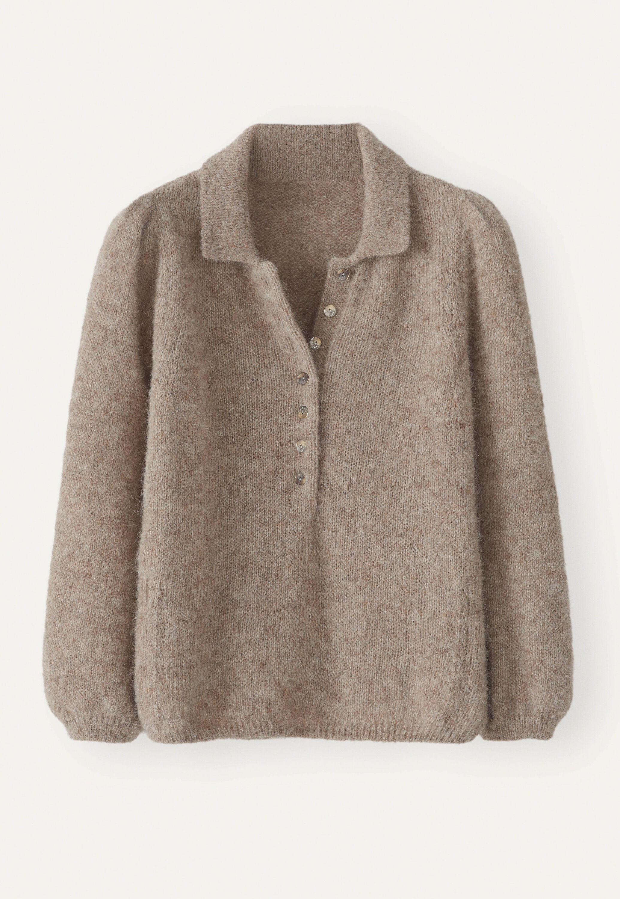 Pullover mit Kragen, Rehbraun, large
