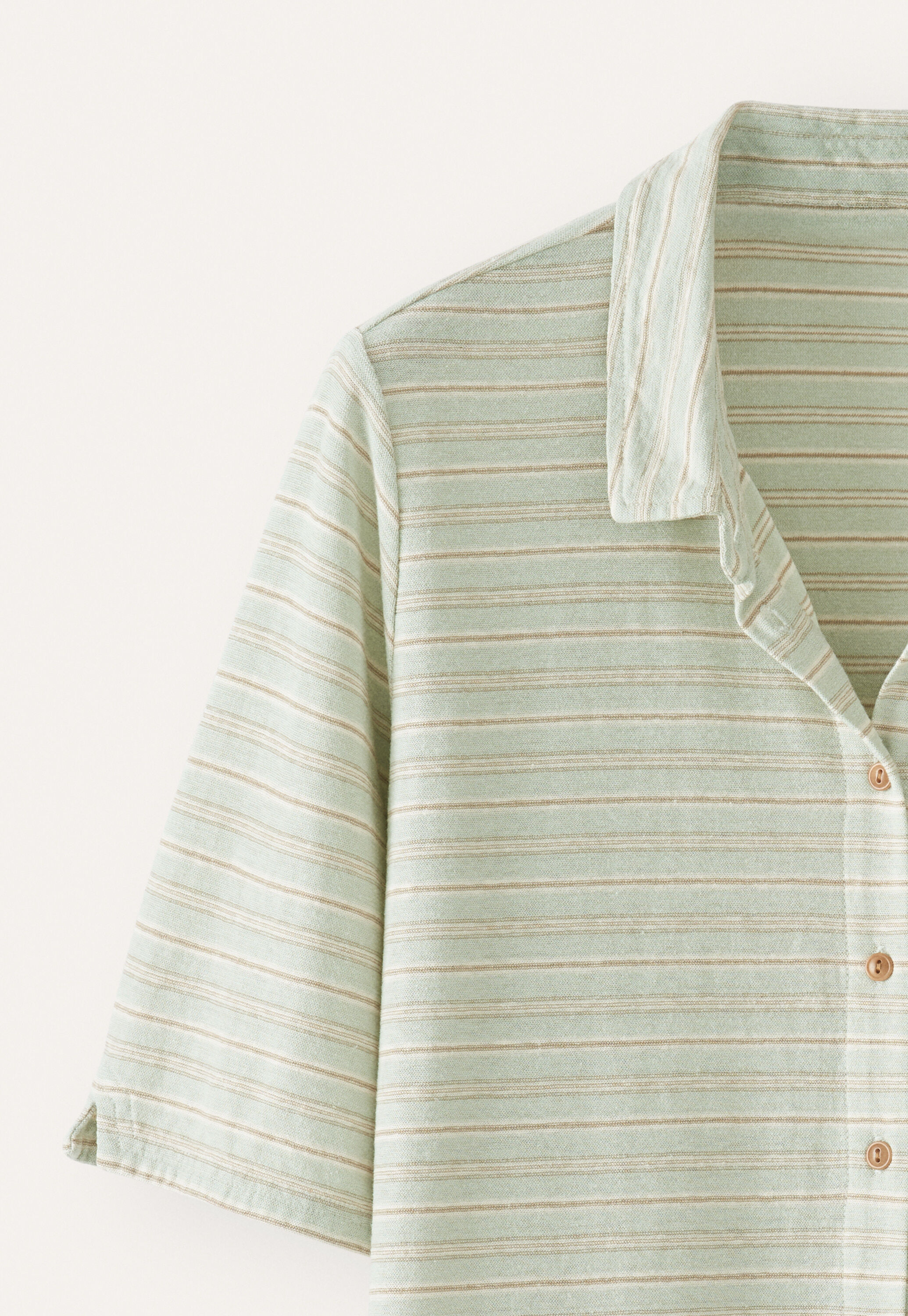 Gestreifte Jersey-Bluse, Mint/Taupe, large