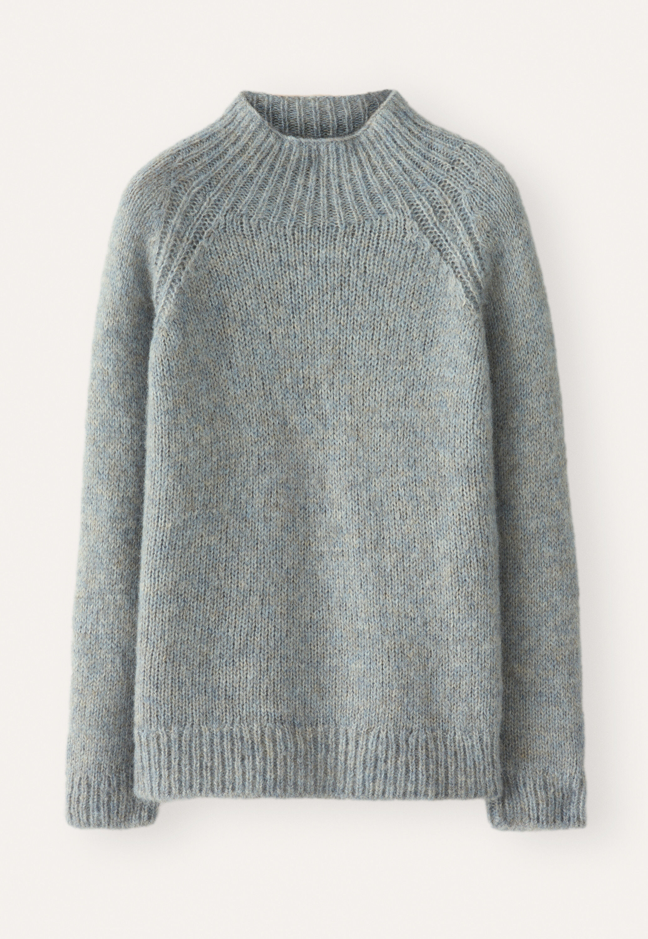 Raglanpullover mit Trichterkragen, Frostiges Blau, large