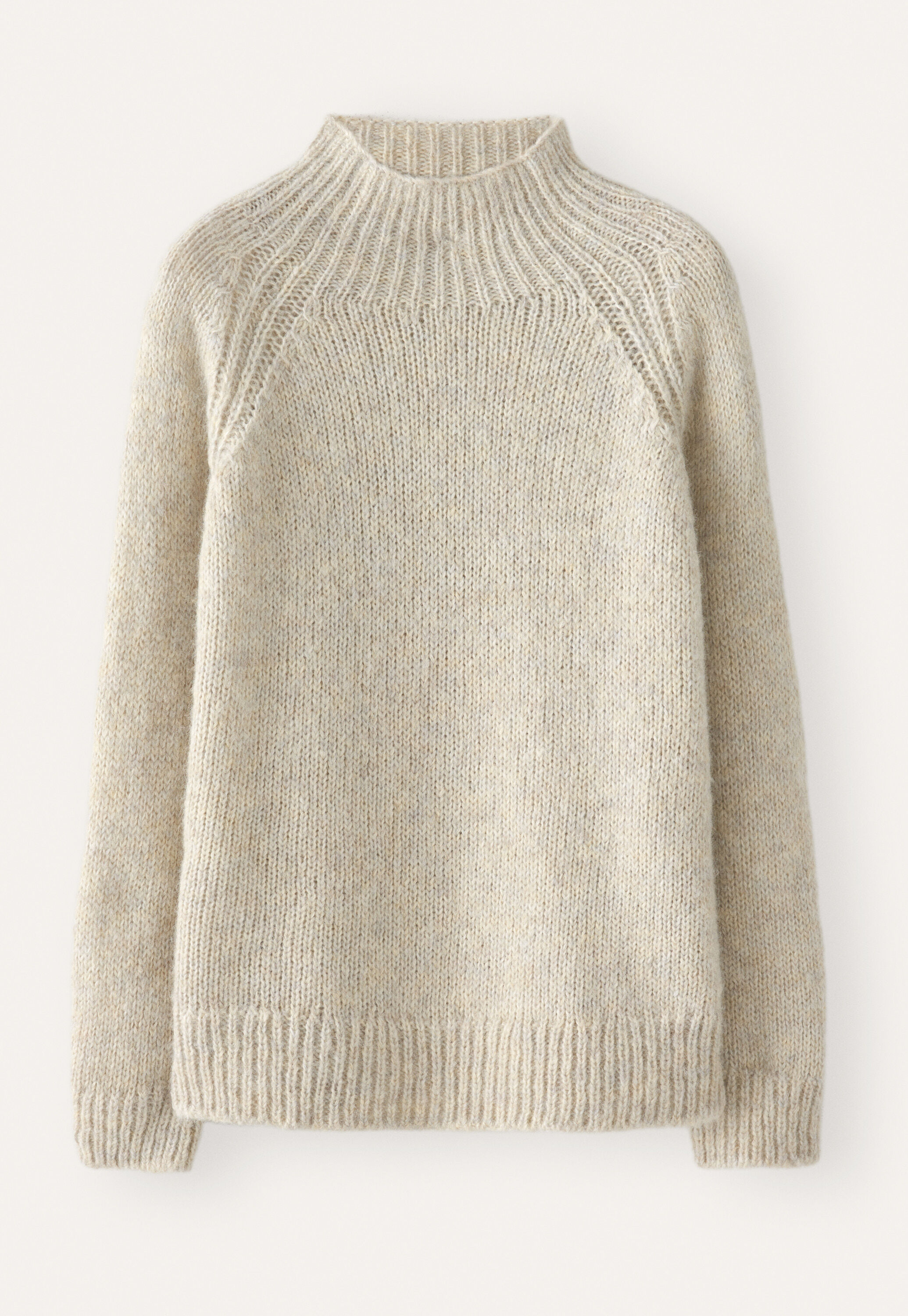 Raglanpullover mit Trichterkragen, Naturstein, large