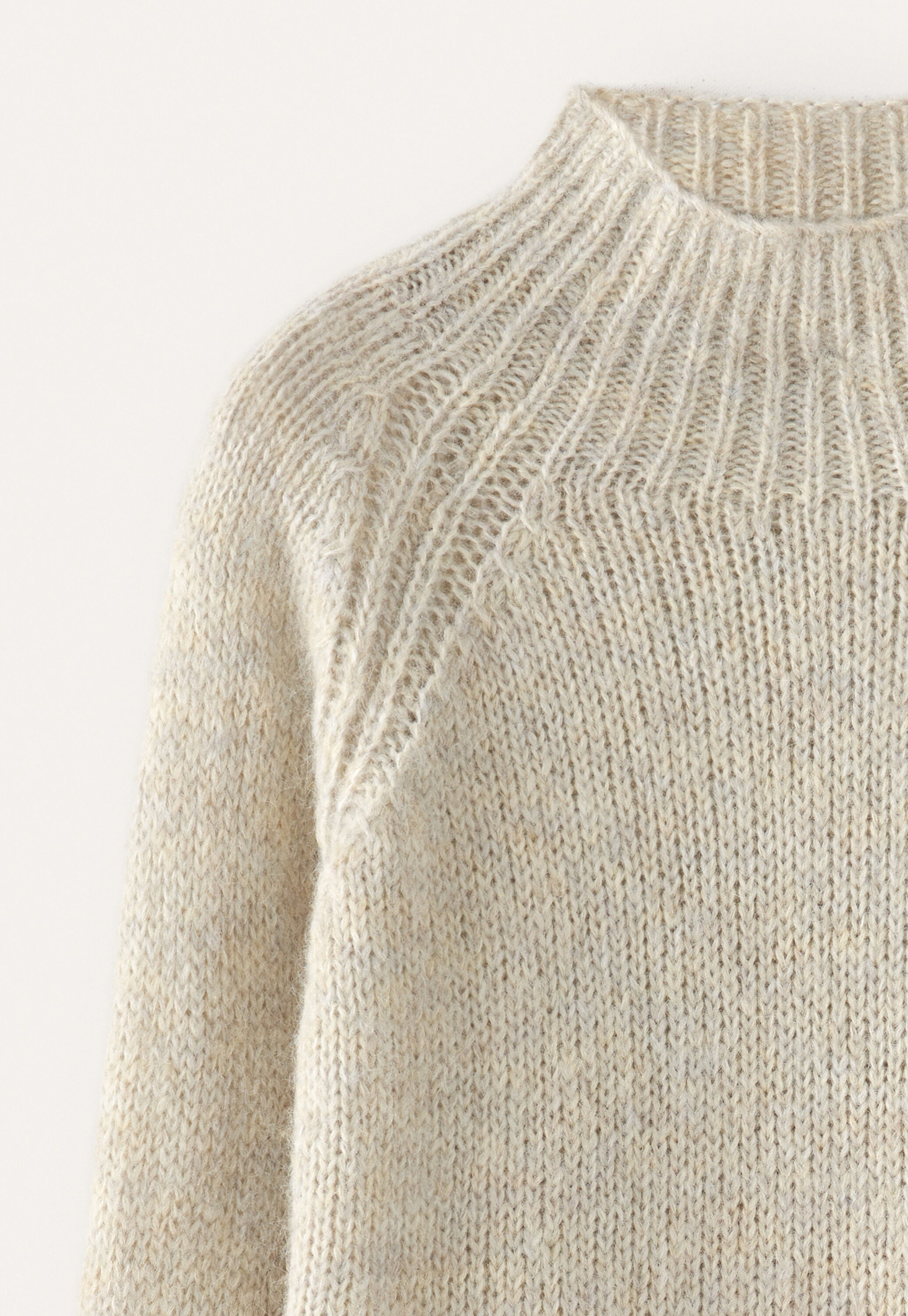 Raglanpullover mit Trichterkragen, Naturstein, large