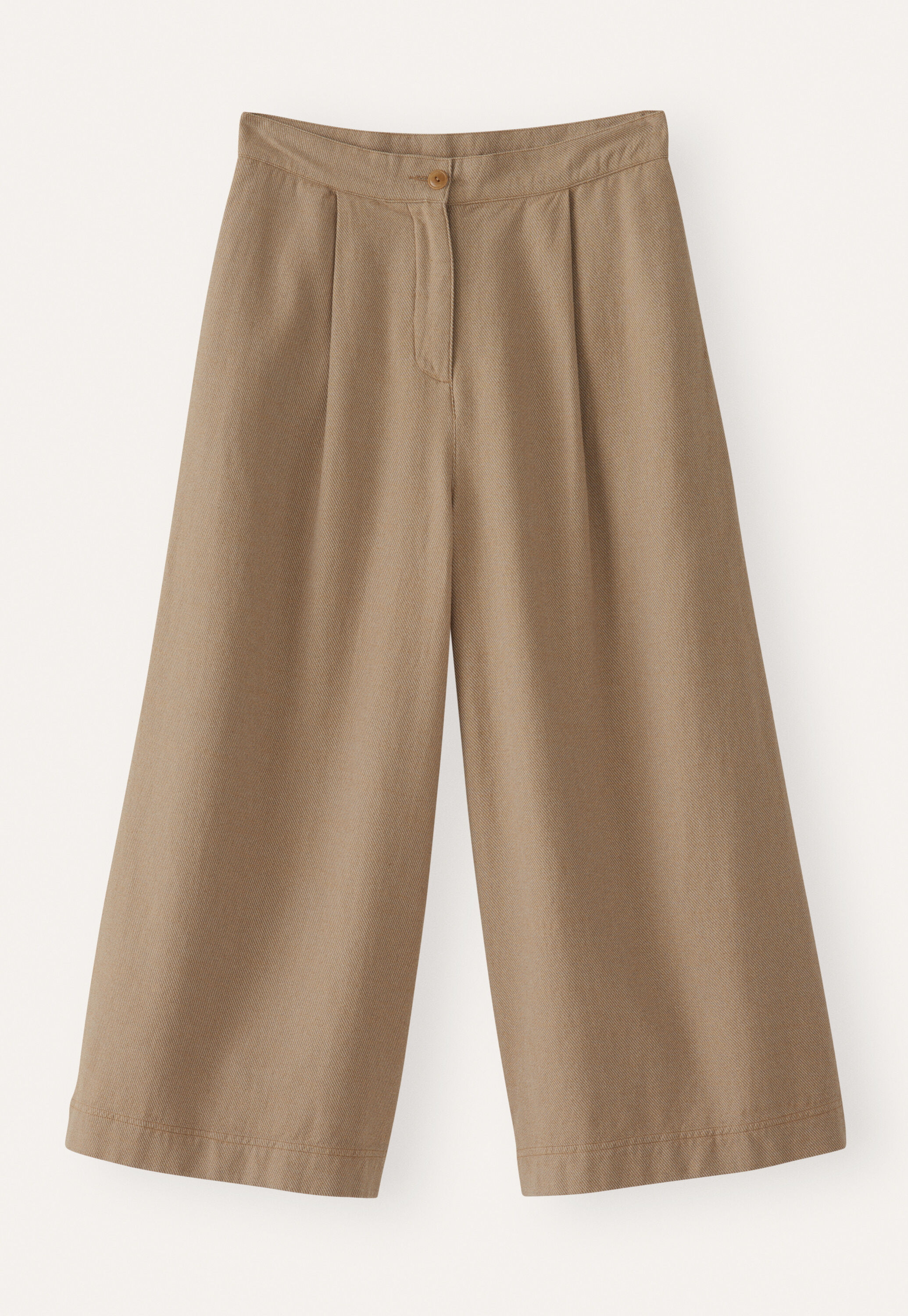 K&uuml;rzere, weite Hose, Kamel/Grau, large