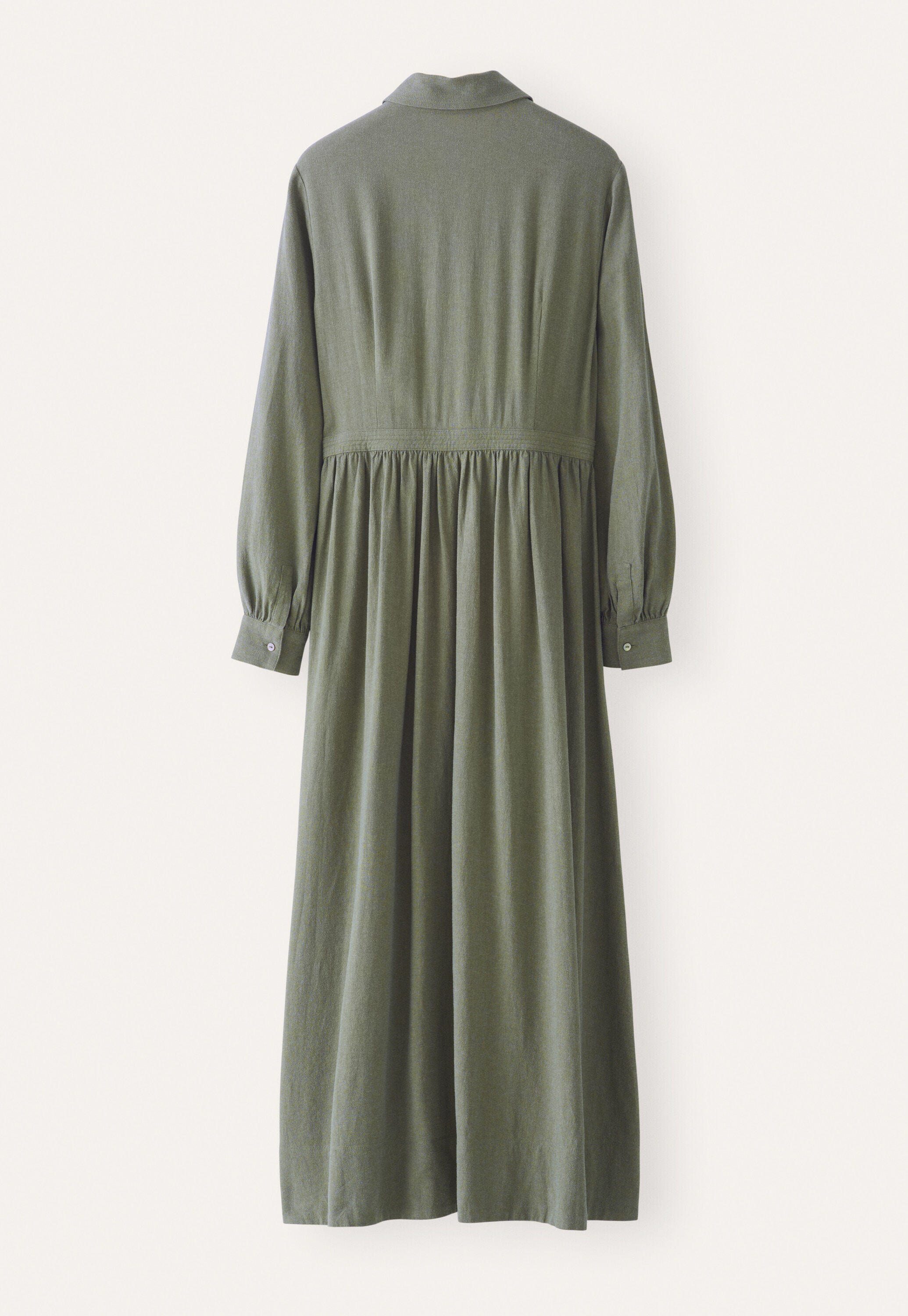Langes Hemdkleid, Khakigr&uuml;n, large