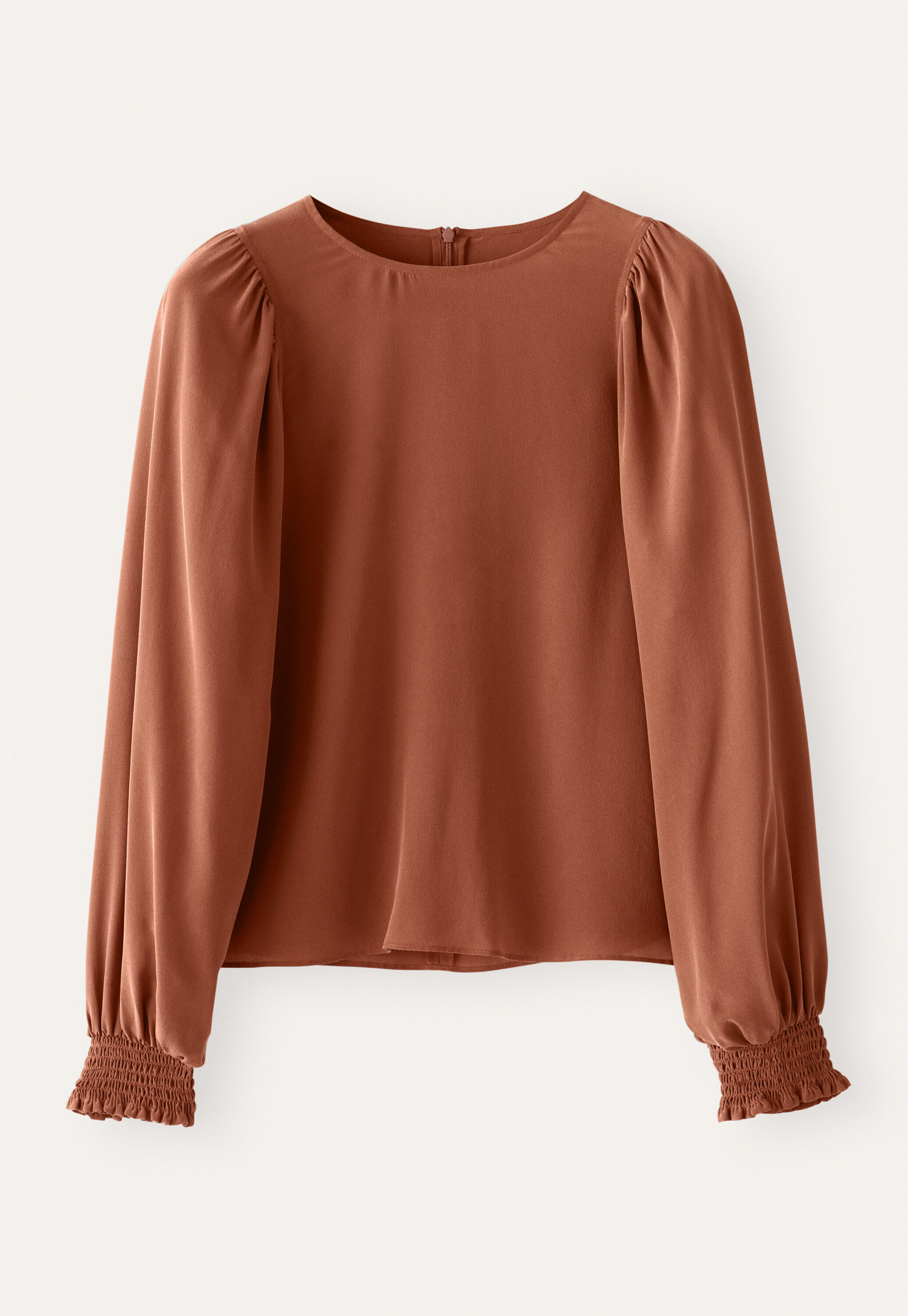 Bluse mit gerafften &Auml;rmeln, Rouge, large