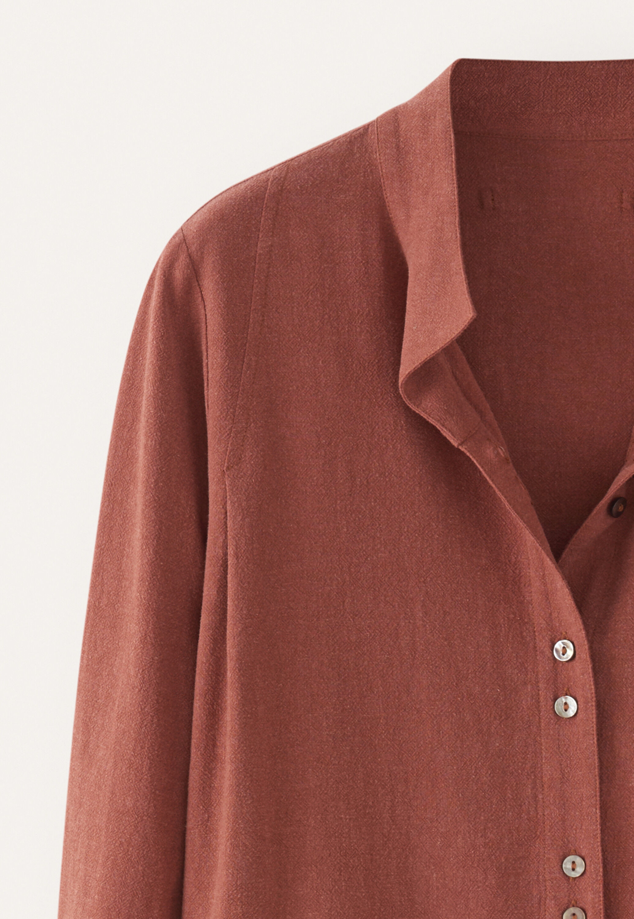 Bluse mit Trichterkragen, Rouge/Braun, large