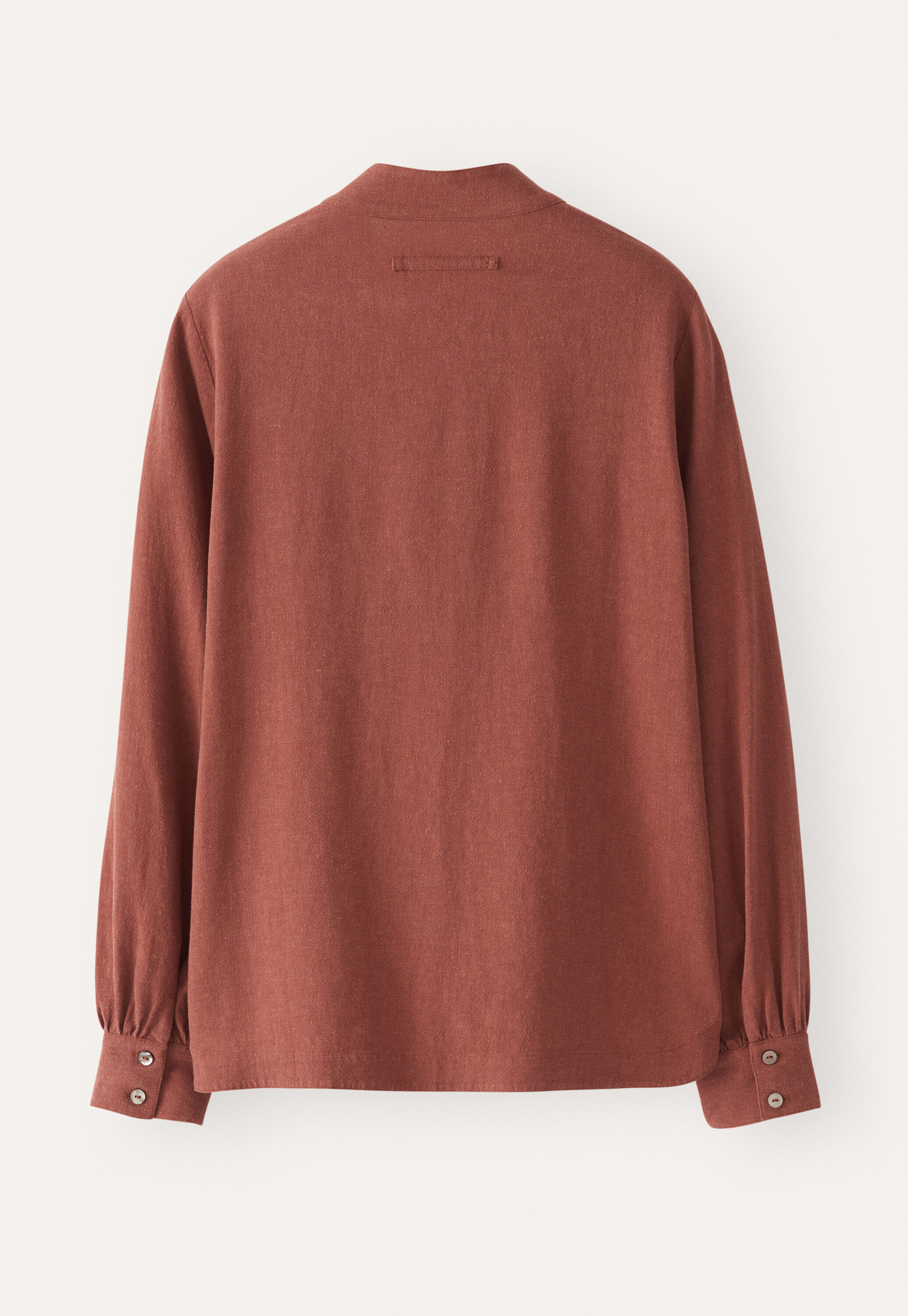 Bluse mit Trichterkragen, Rouge/Braun, large
