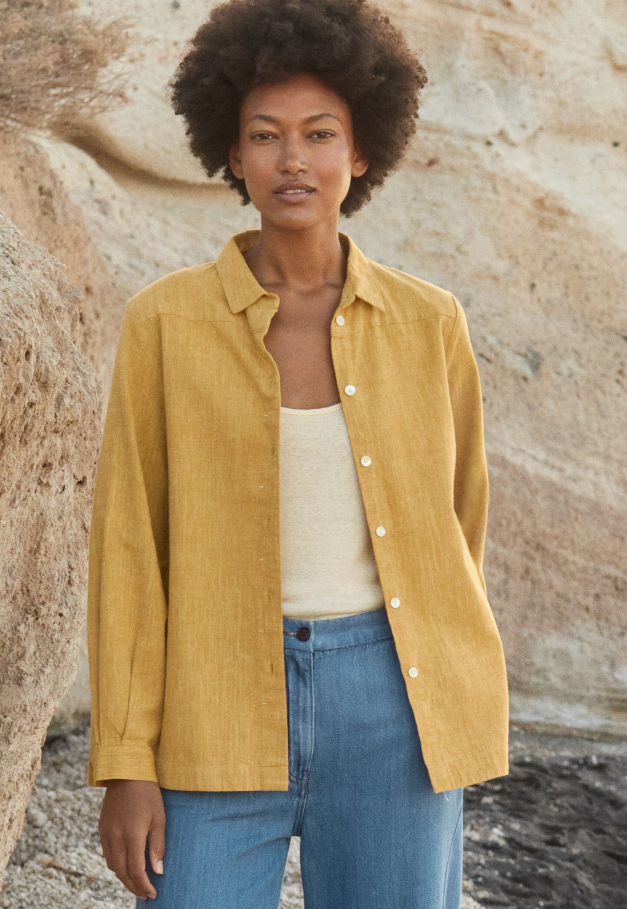Overshirt mit geschwungenem Saum