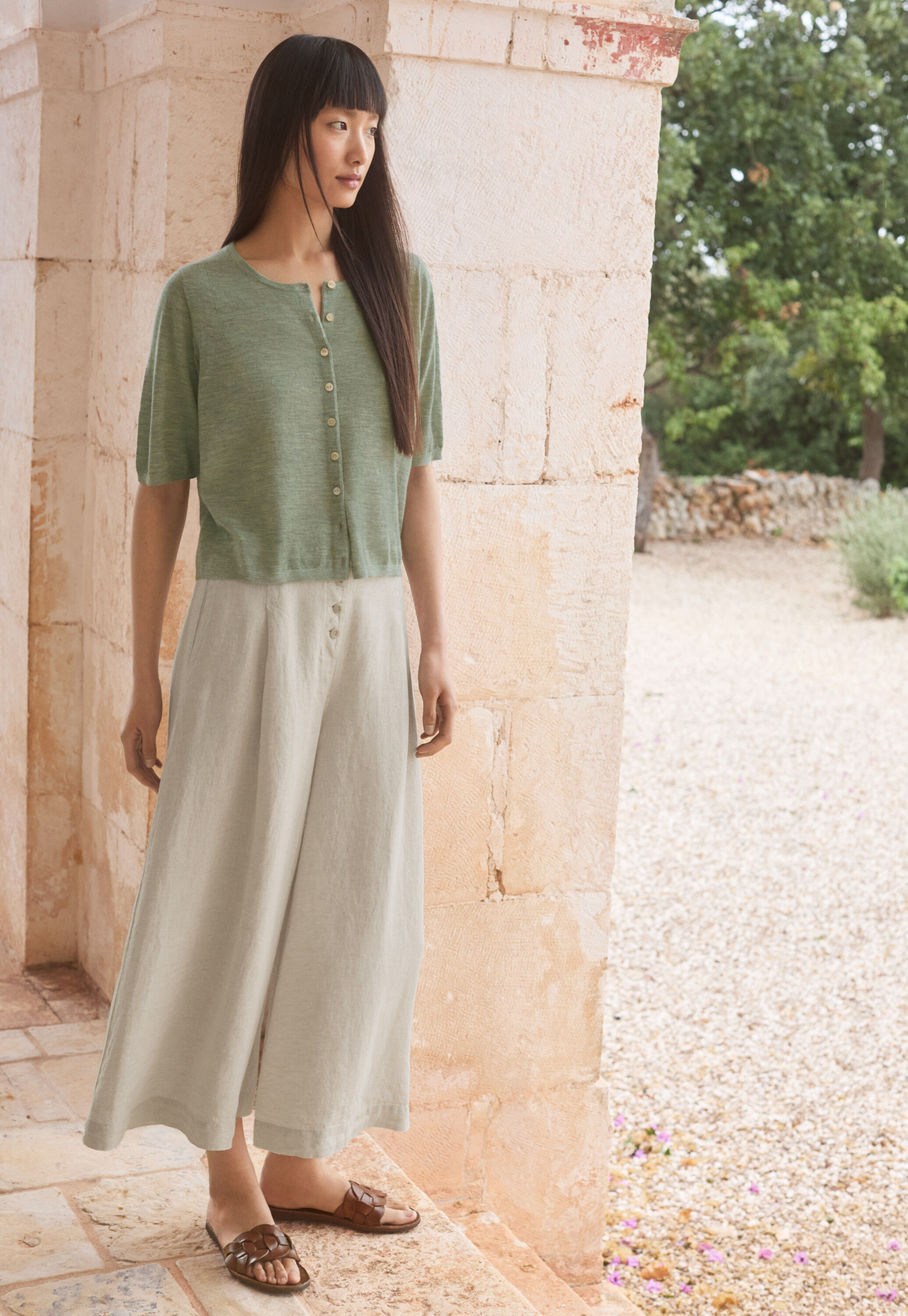 Culotte mit Faltenfront