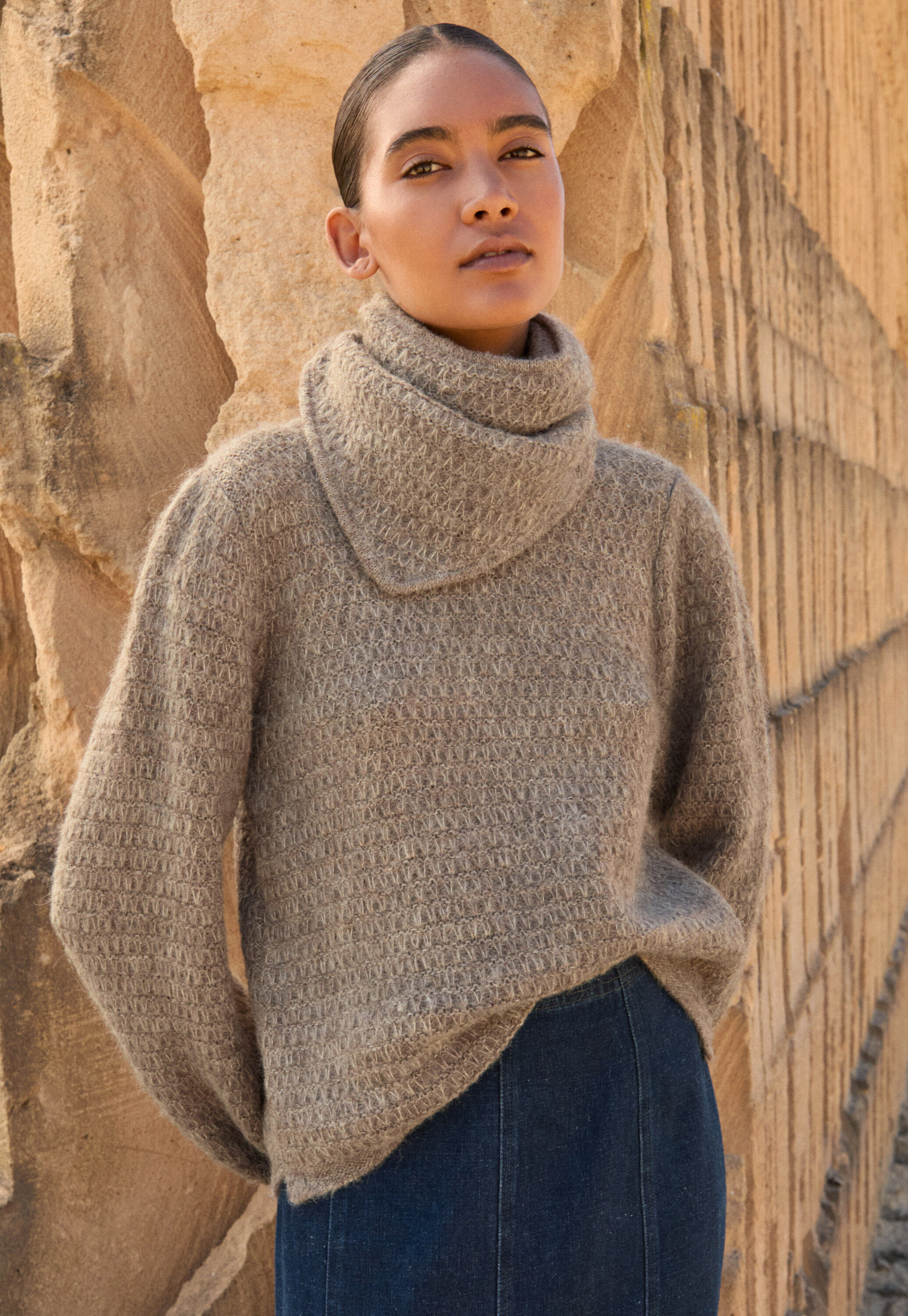 Fangmuster-Pullover