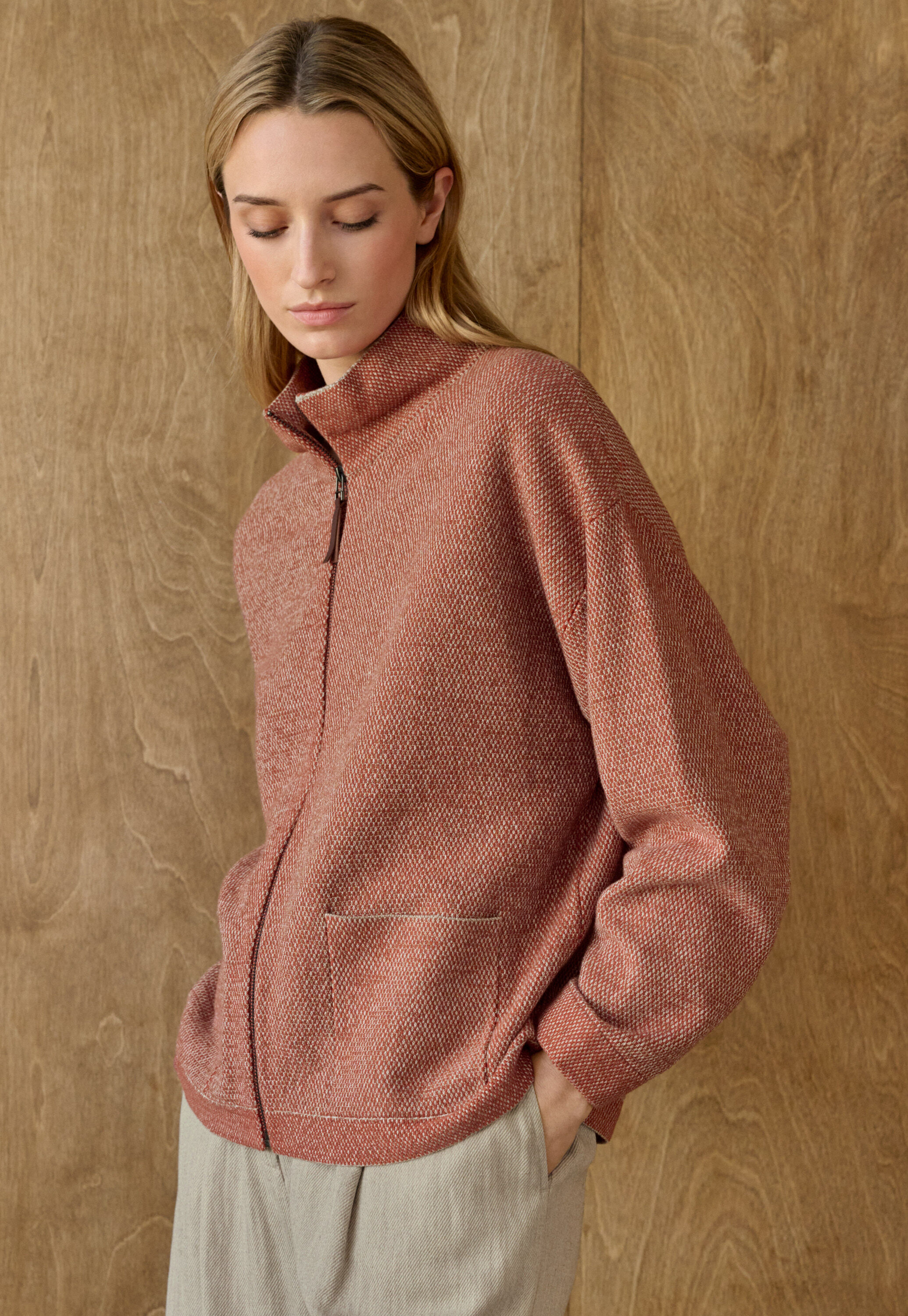 Rei&szlig;verschluss-Strickjacke