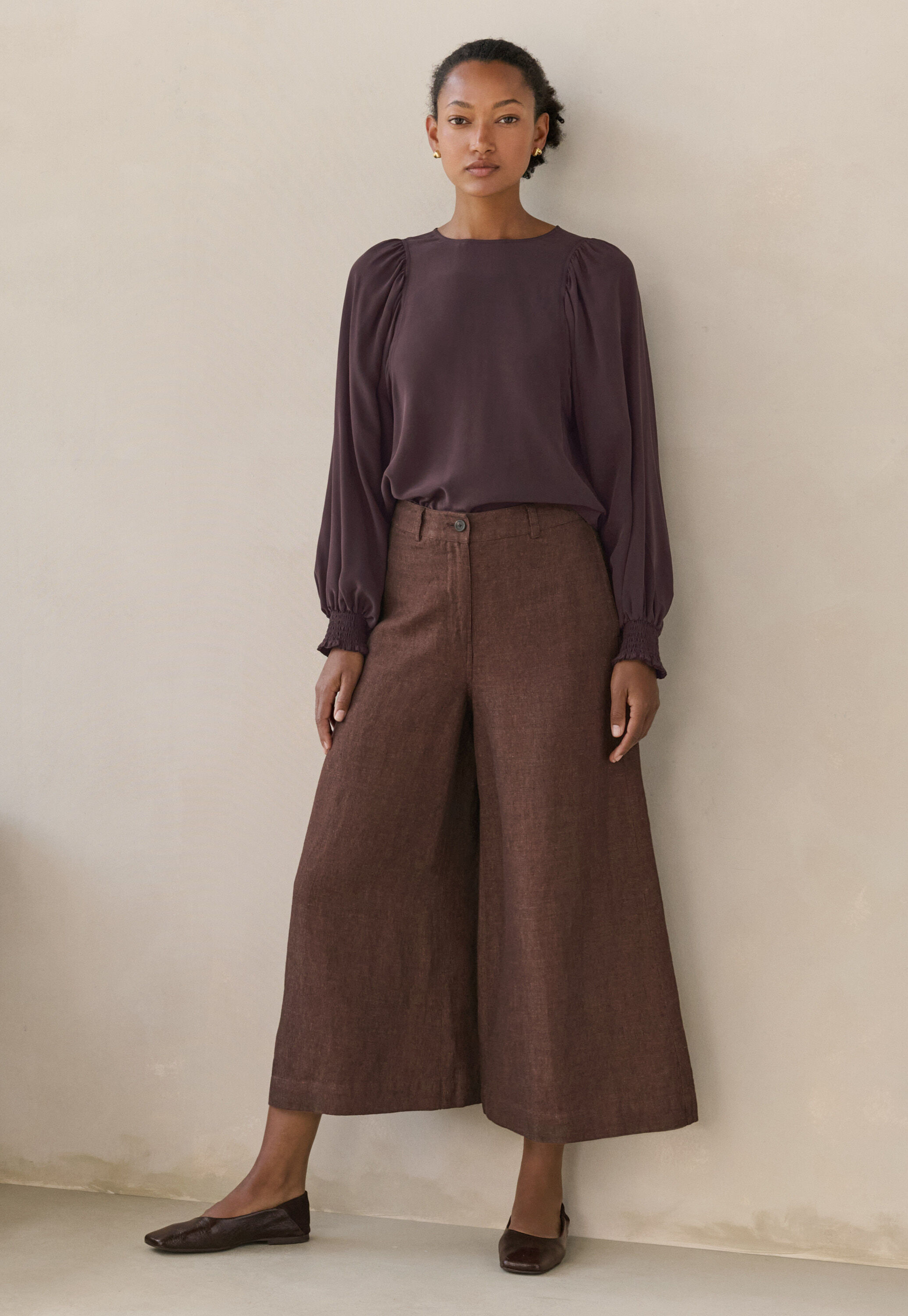 Bluse mit gerafften &Auml;rmeln