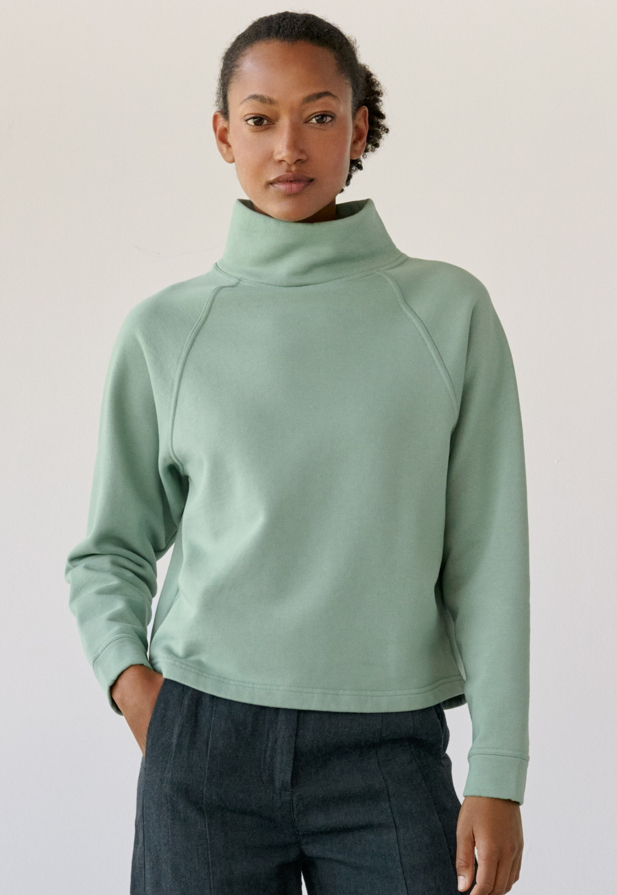 Trichterkragen-Sweatshirt
