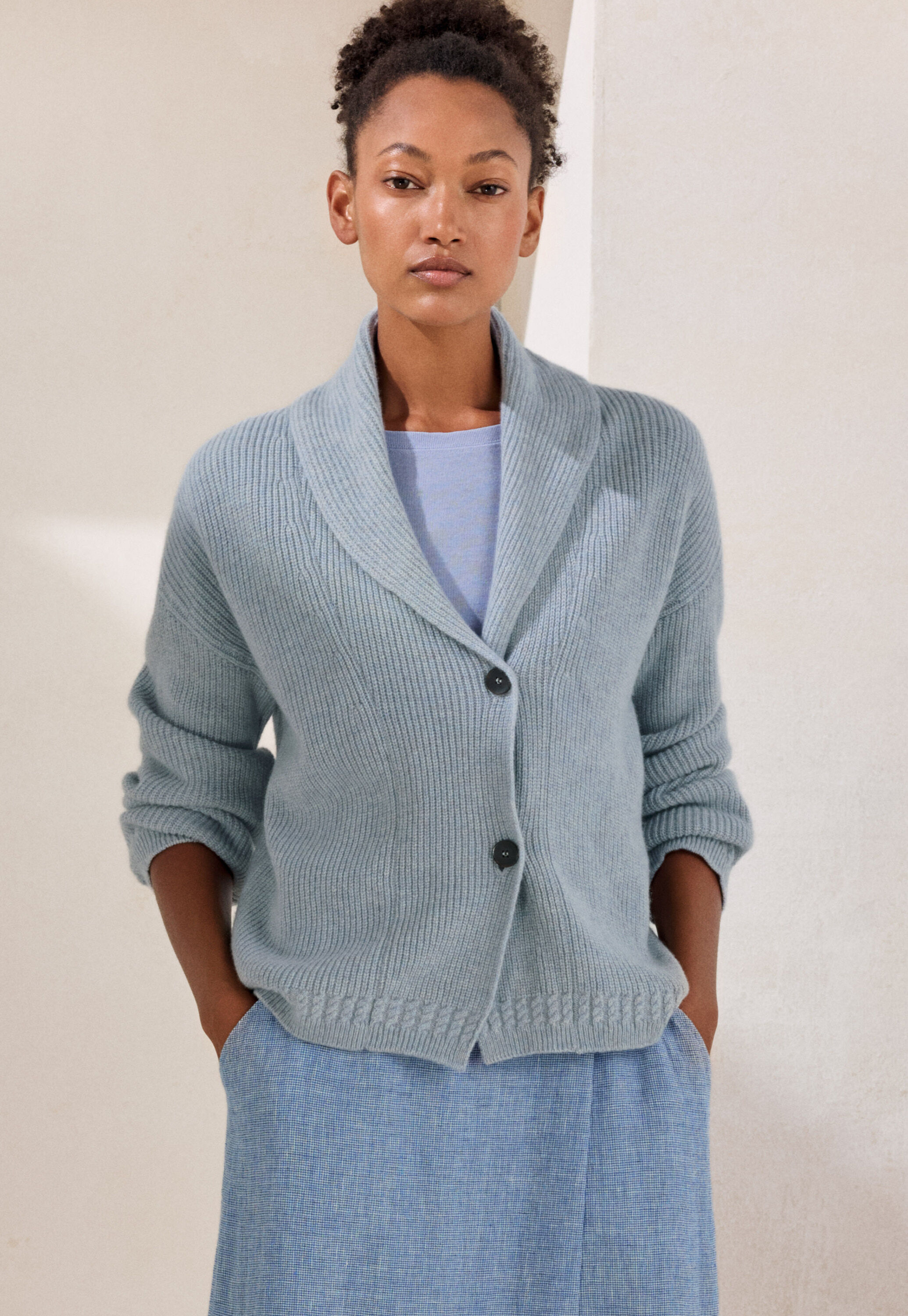 Cardigan mit Schalkragen