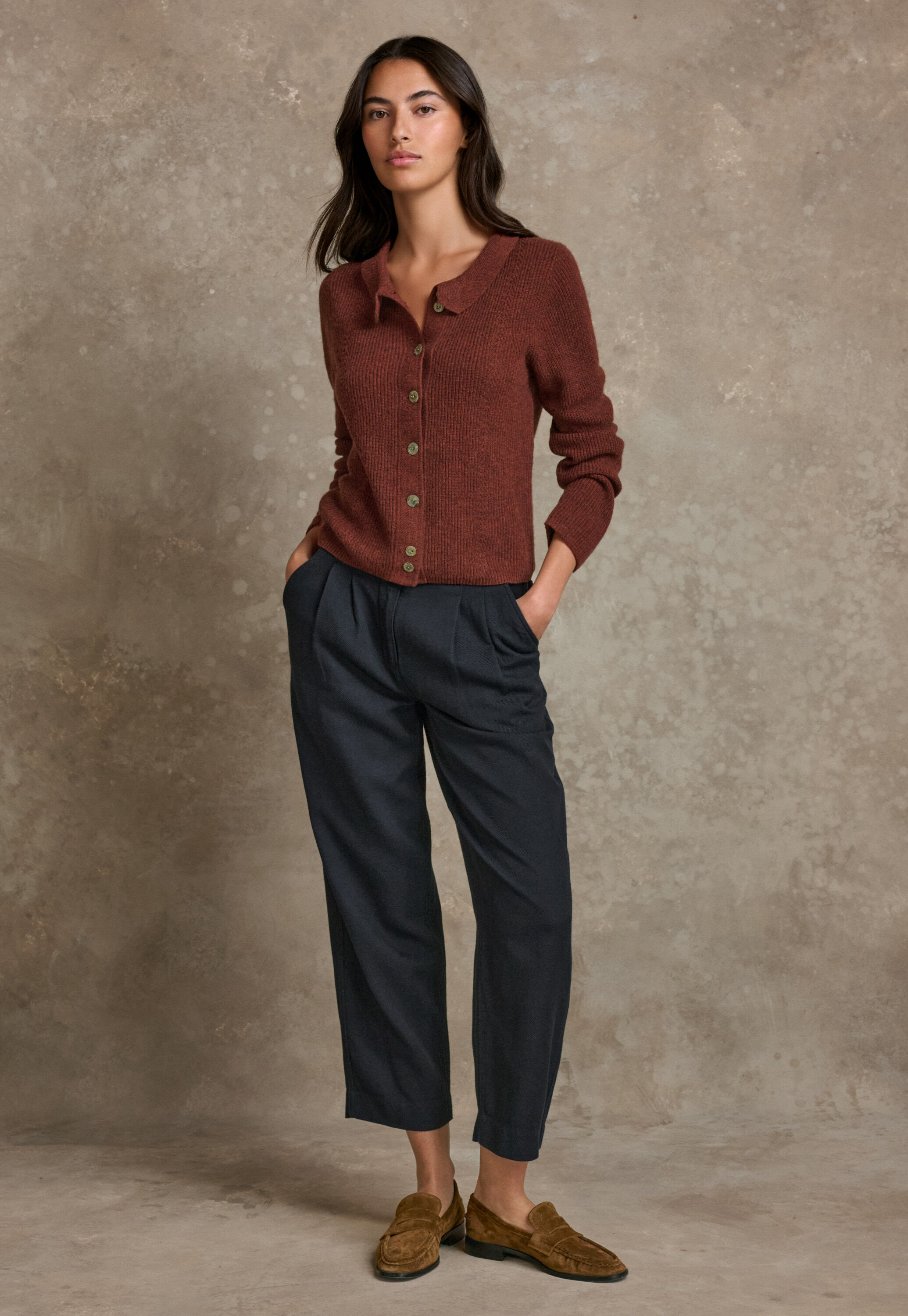 Indigo-gef&auml;rbtes Kleid mit Eins&auml;tzen