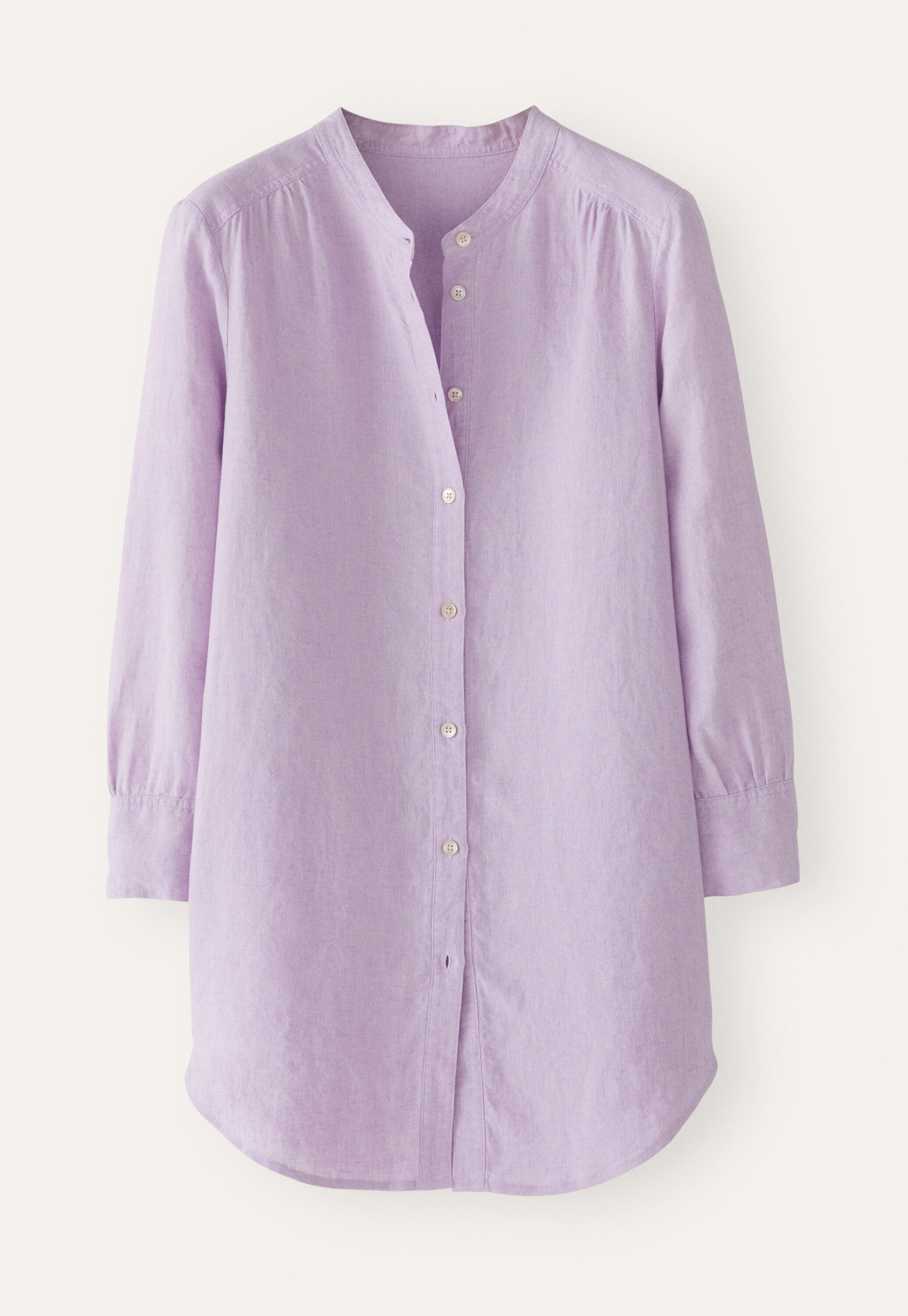 Lange Bluse mit geschwungenem Saum