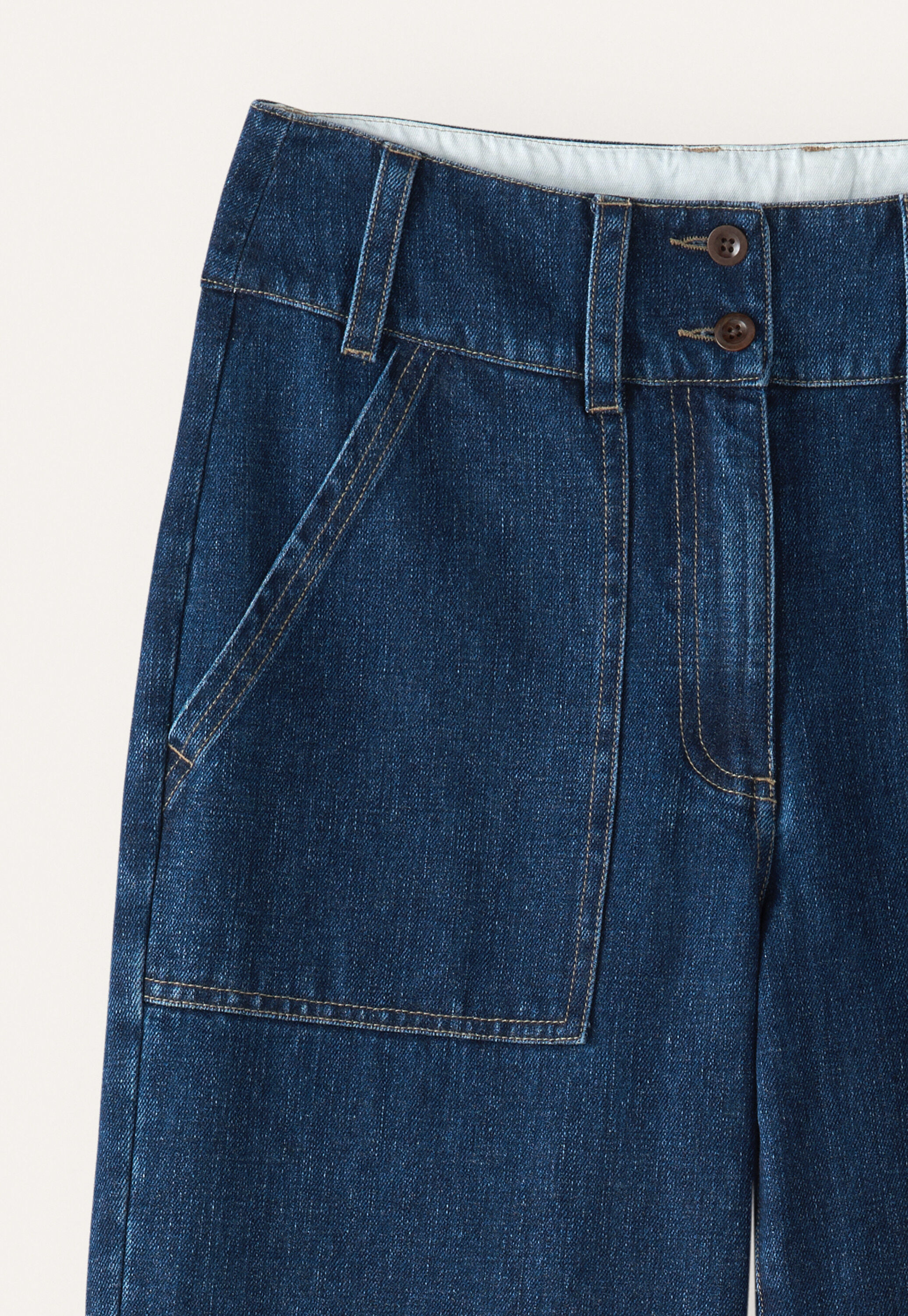 Indigo-Hose, Dunkles Denimblau, large