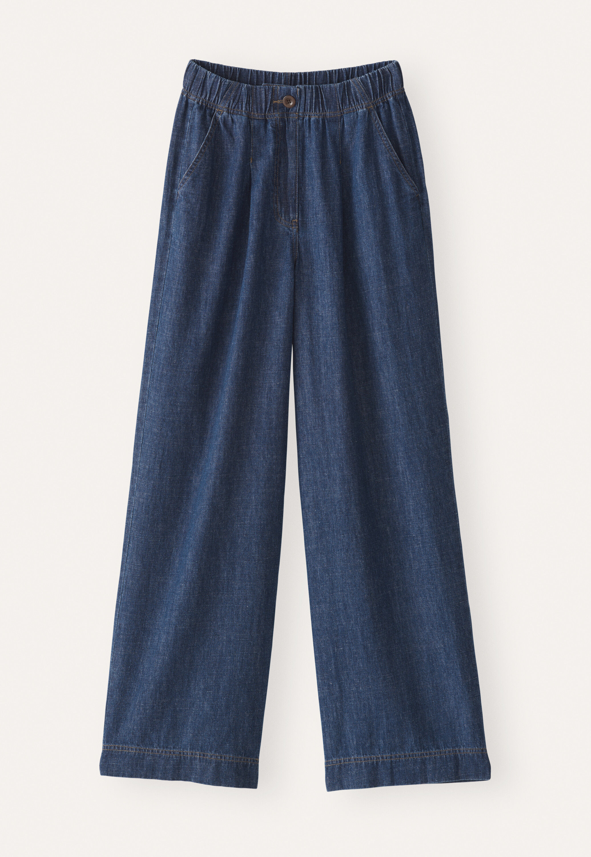 Indigo-gef&auml;rbte weite Hose, Dunkles Denimblau, large