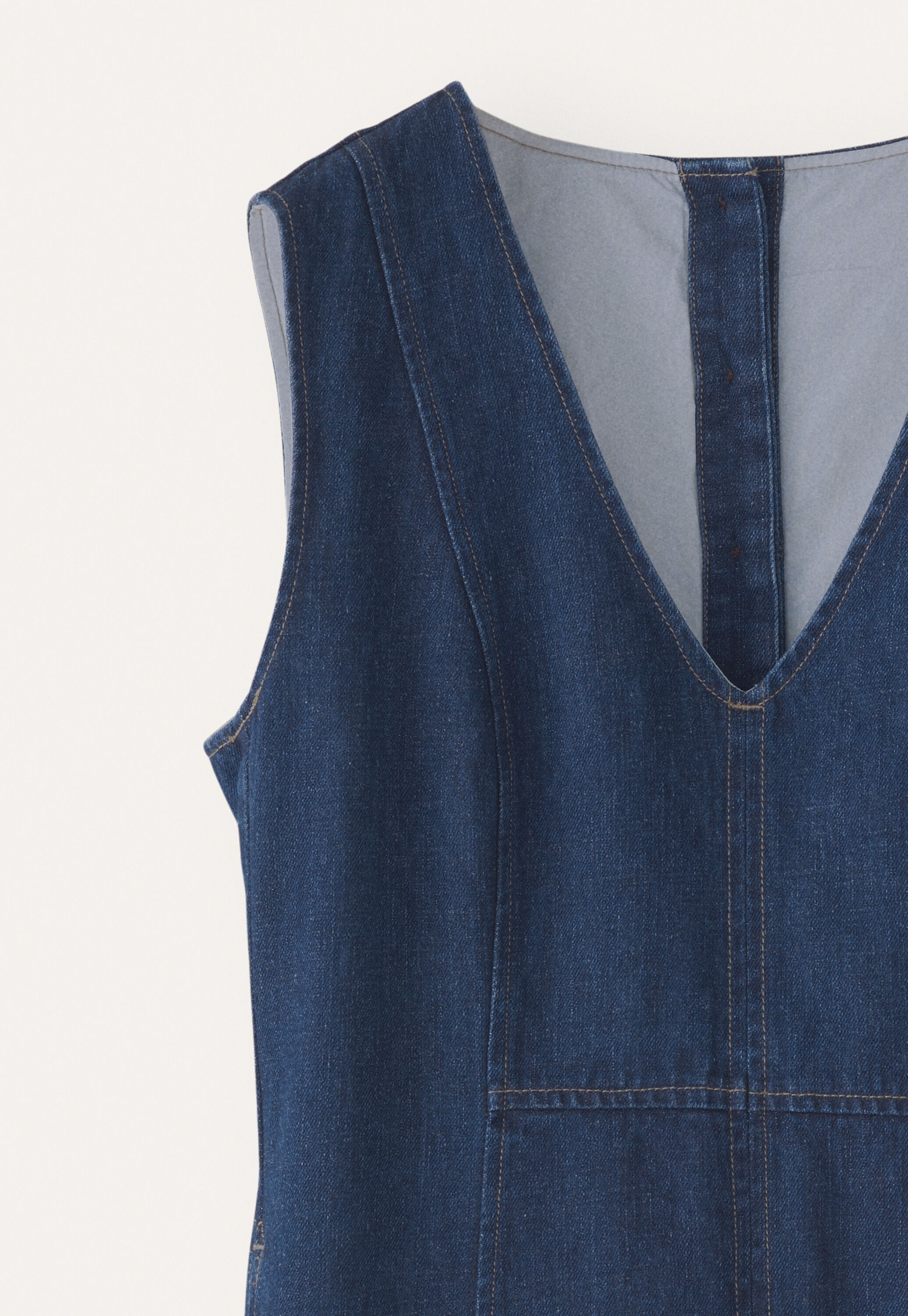 &Auml;rmelloses Indigo-Kleid, Dunkles Denimblau, large