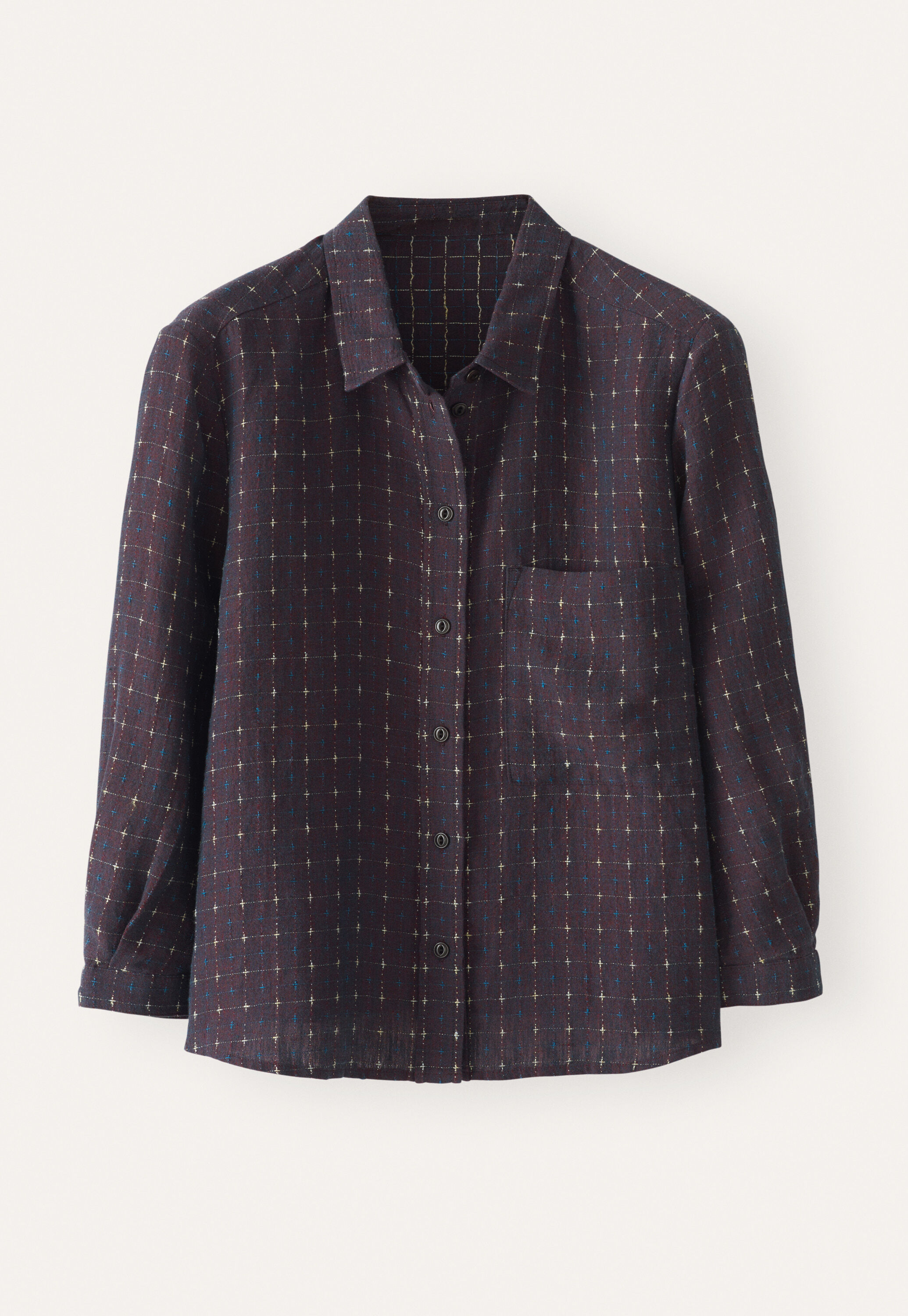 Bluse mit eingewebtem Kreuzmuster