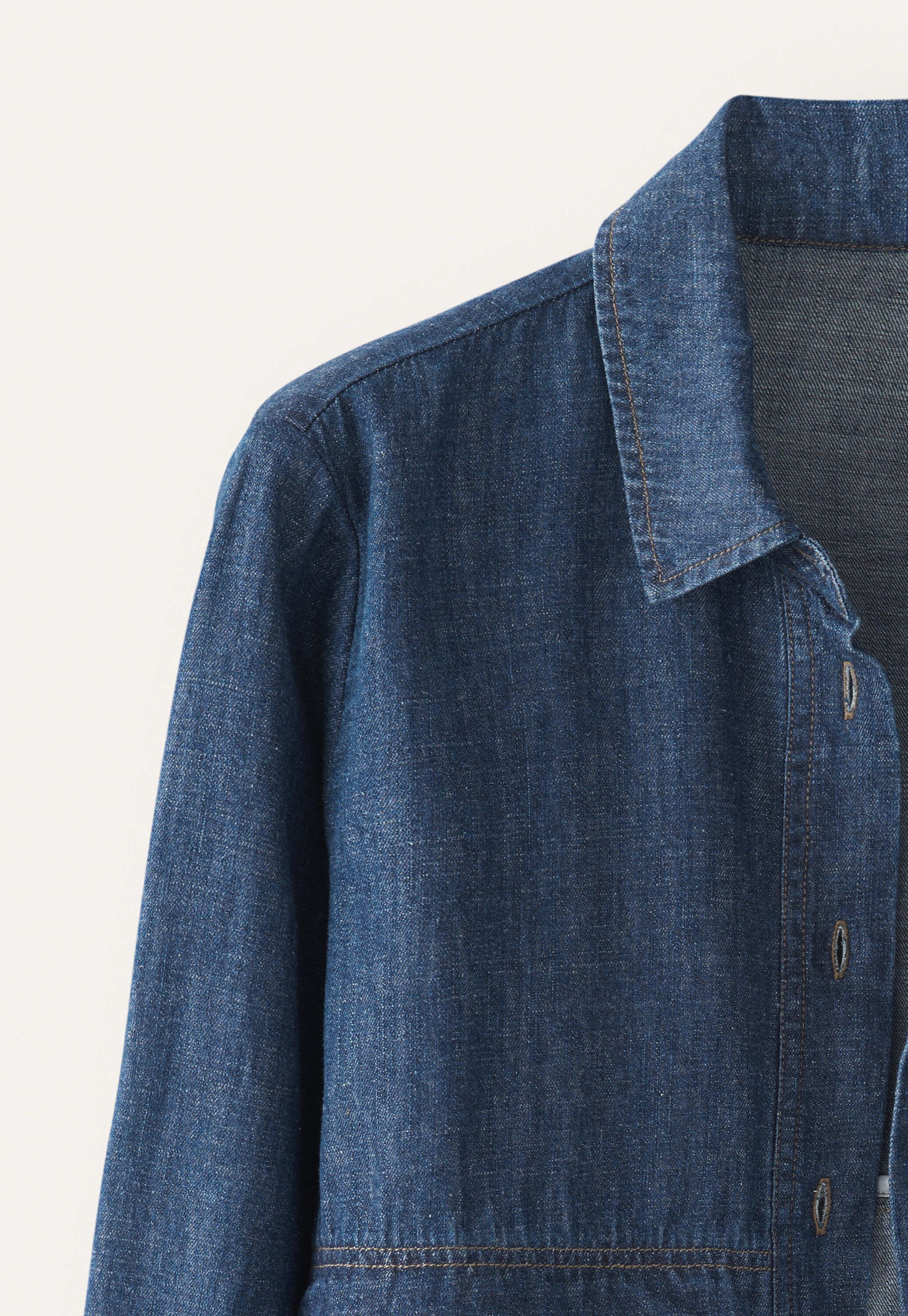 Indigo-gef&auml;rbtes Overshirt, Dunkles Denimblau, large