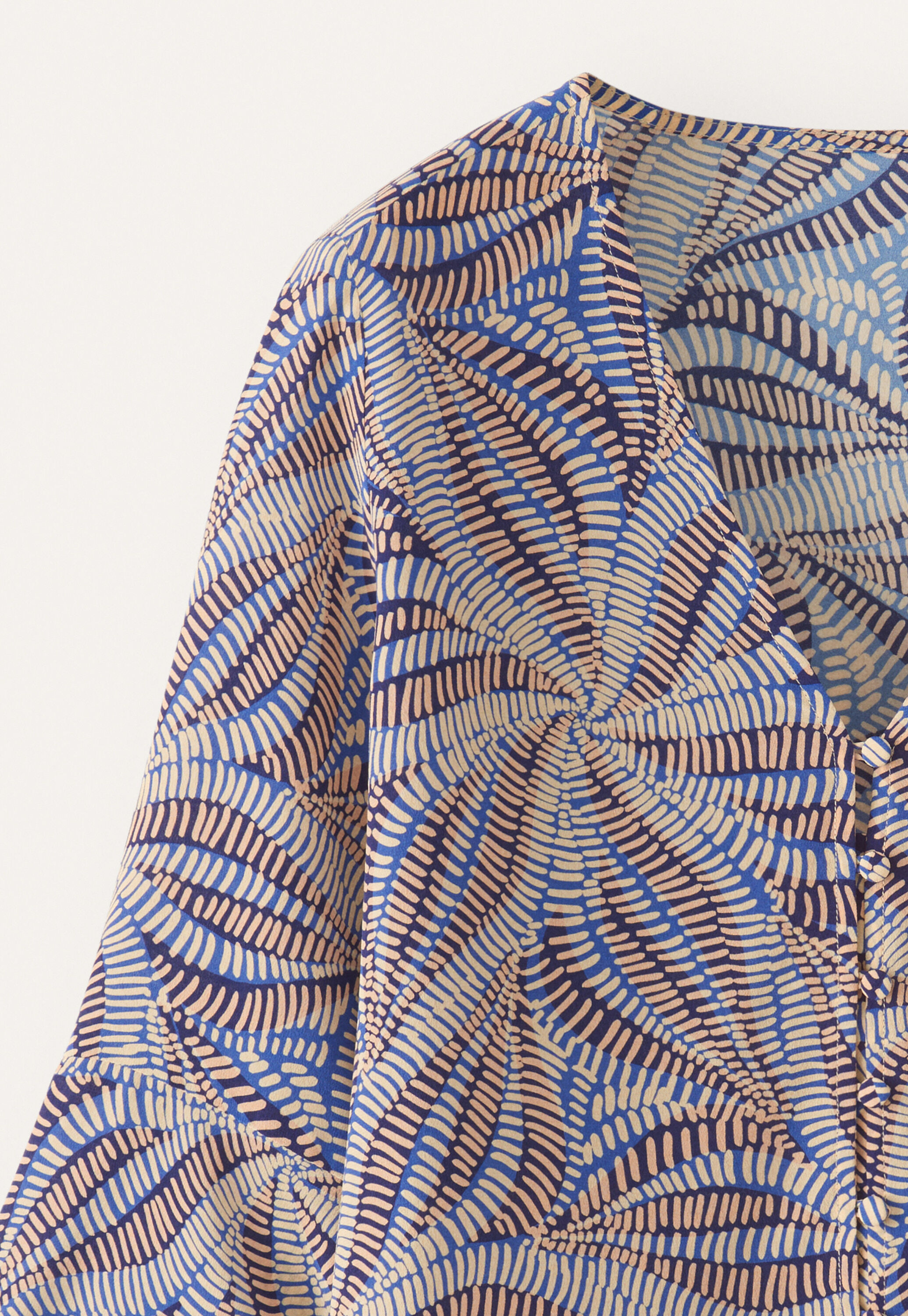 Print-Bluse mit ausgestellten &Auml;rmeln