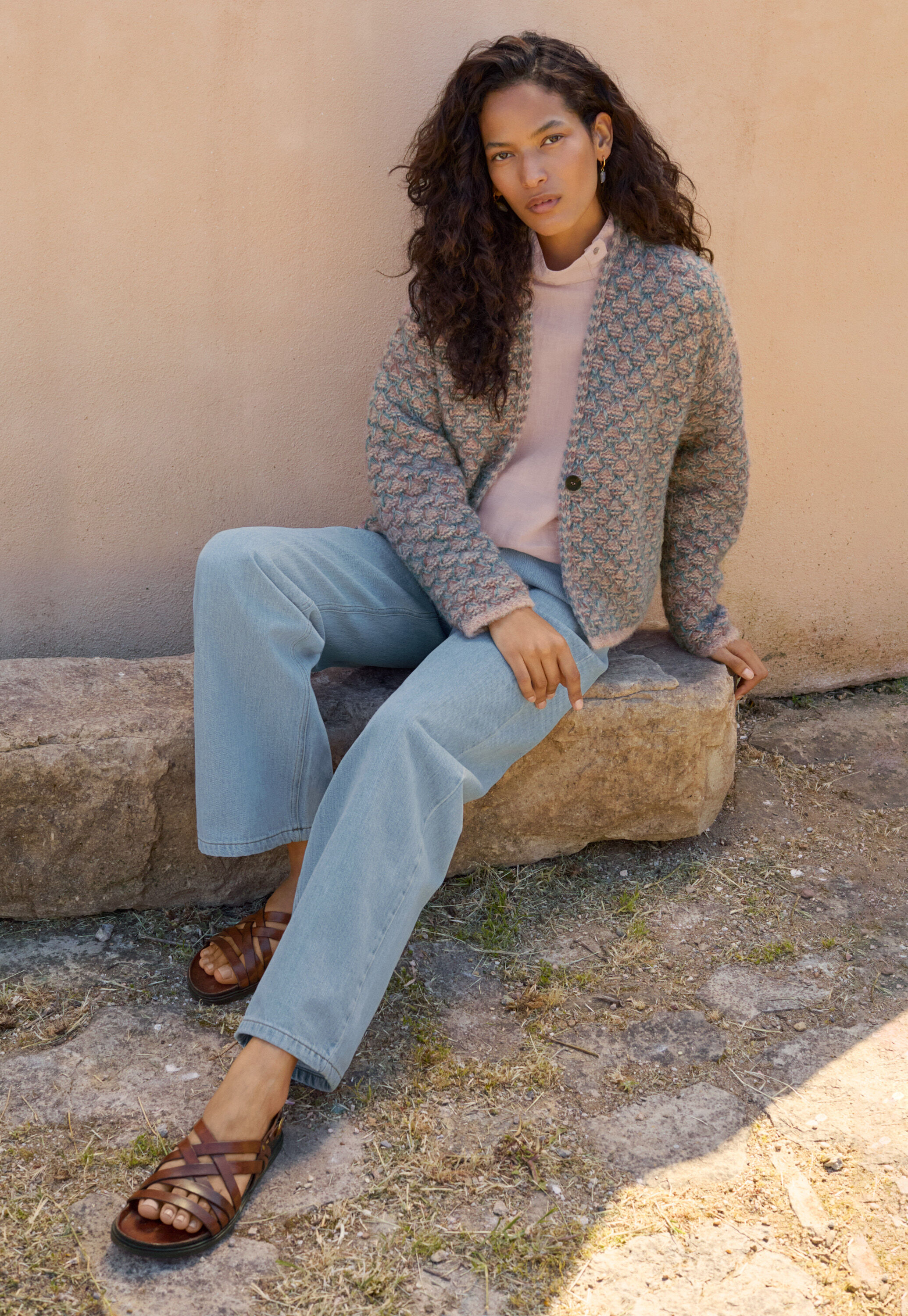 Wabenmuster-Cardigan