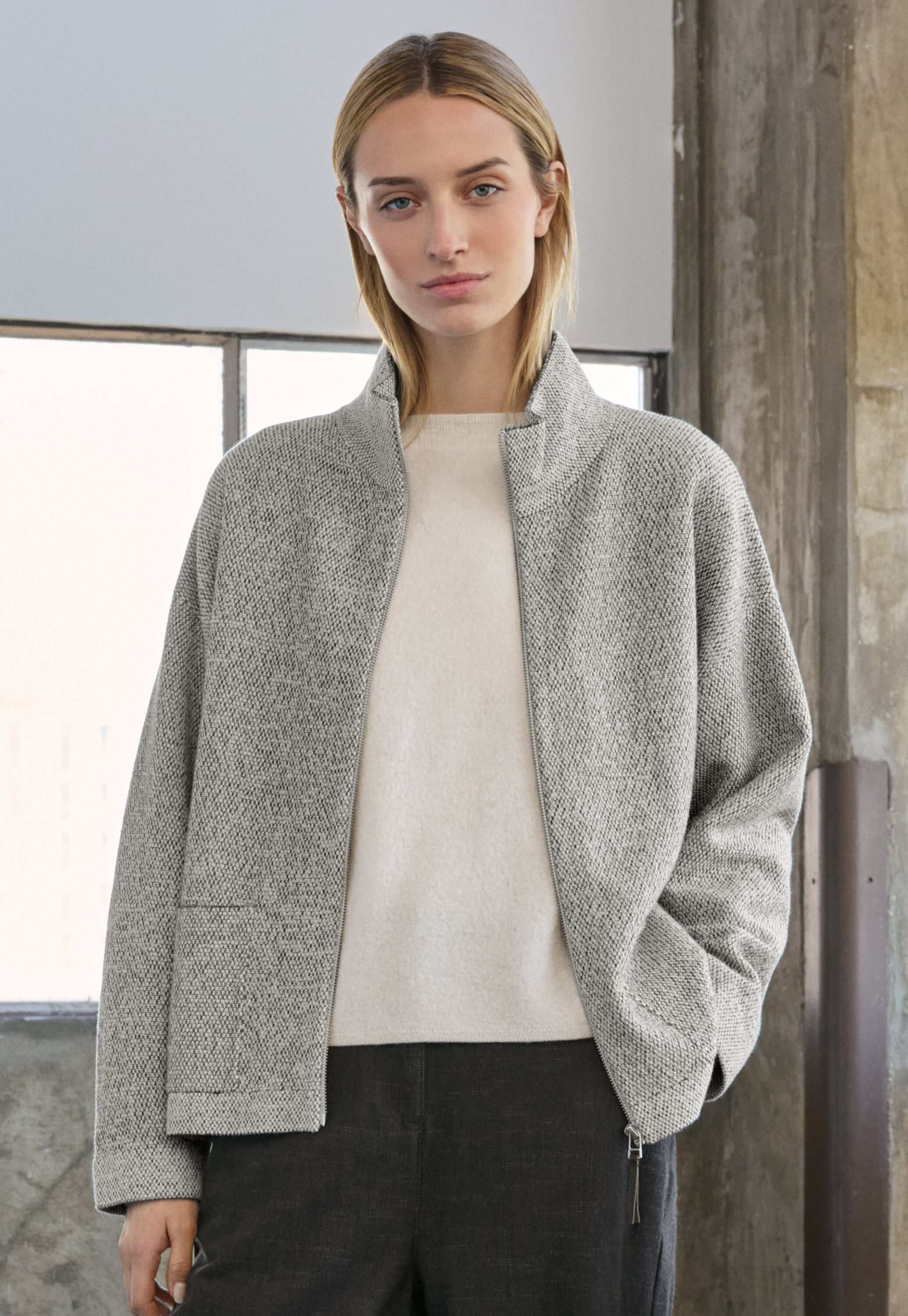 Rei&szlig;verschluss-Strickjacke