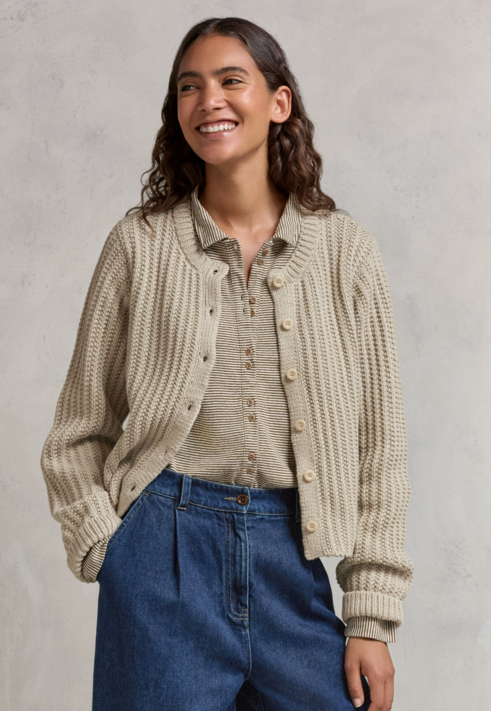 Gerippter Cardigan