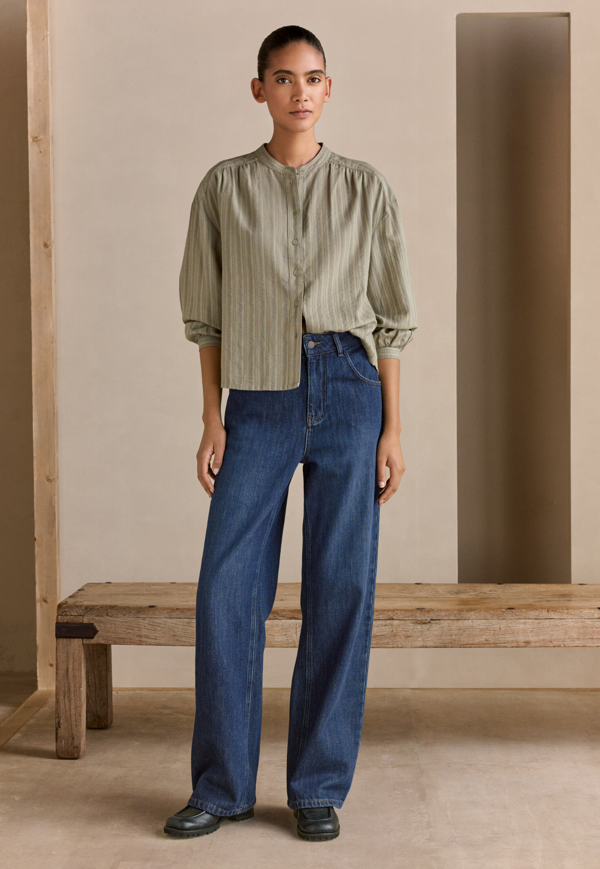 Indigo-Jeans mit geradem Bein
