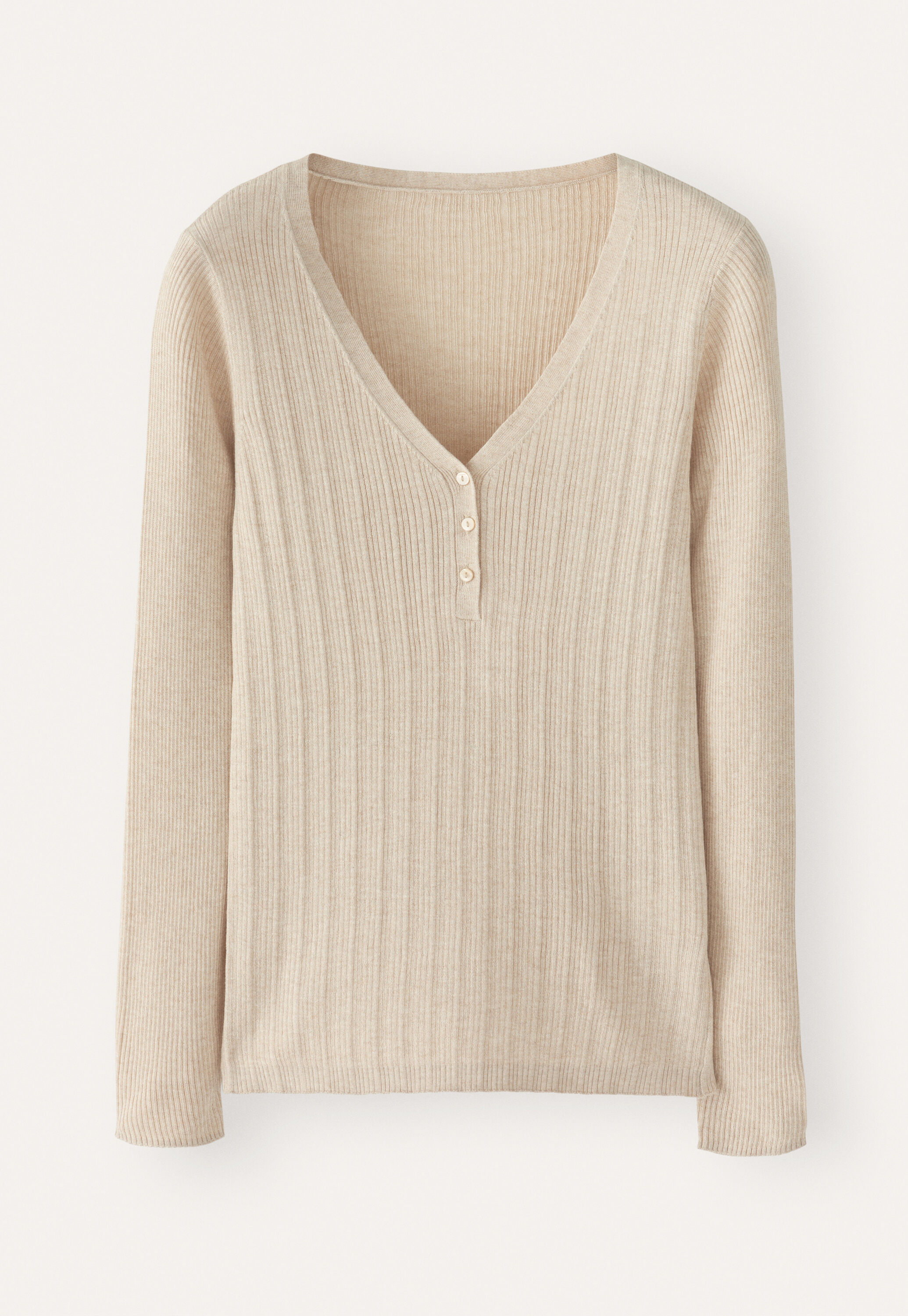 Ripppullover mit V-Ausschnitt