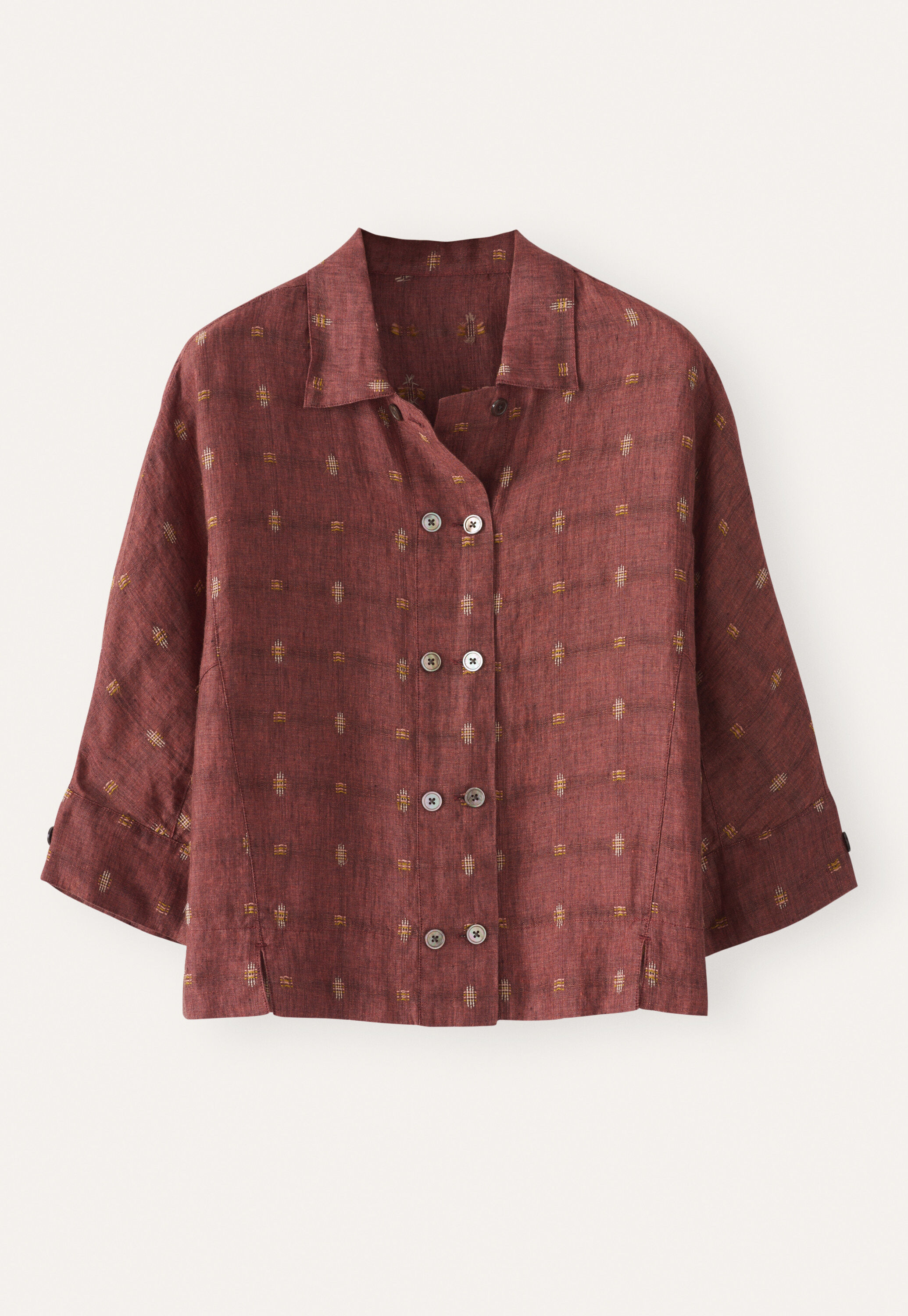 Bluse aus geklipptem Dobby