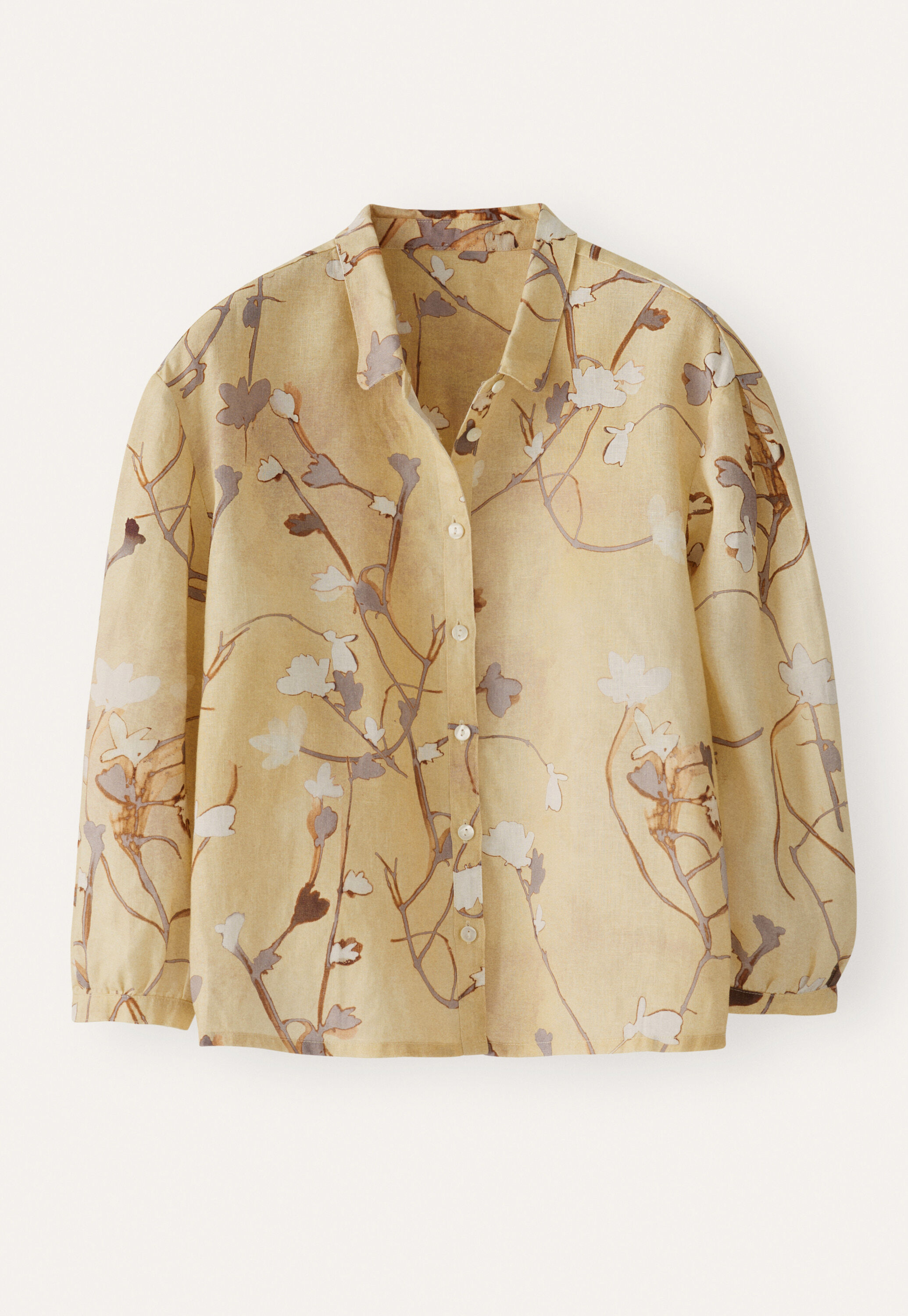 Print-Bluse mit Falten&auml;rmeln