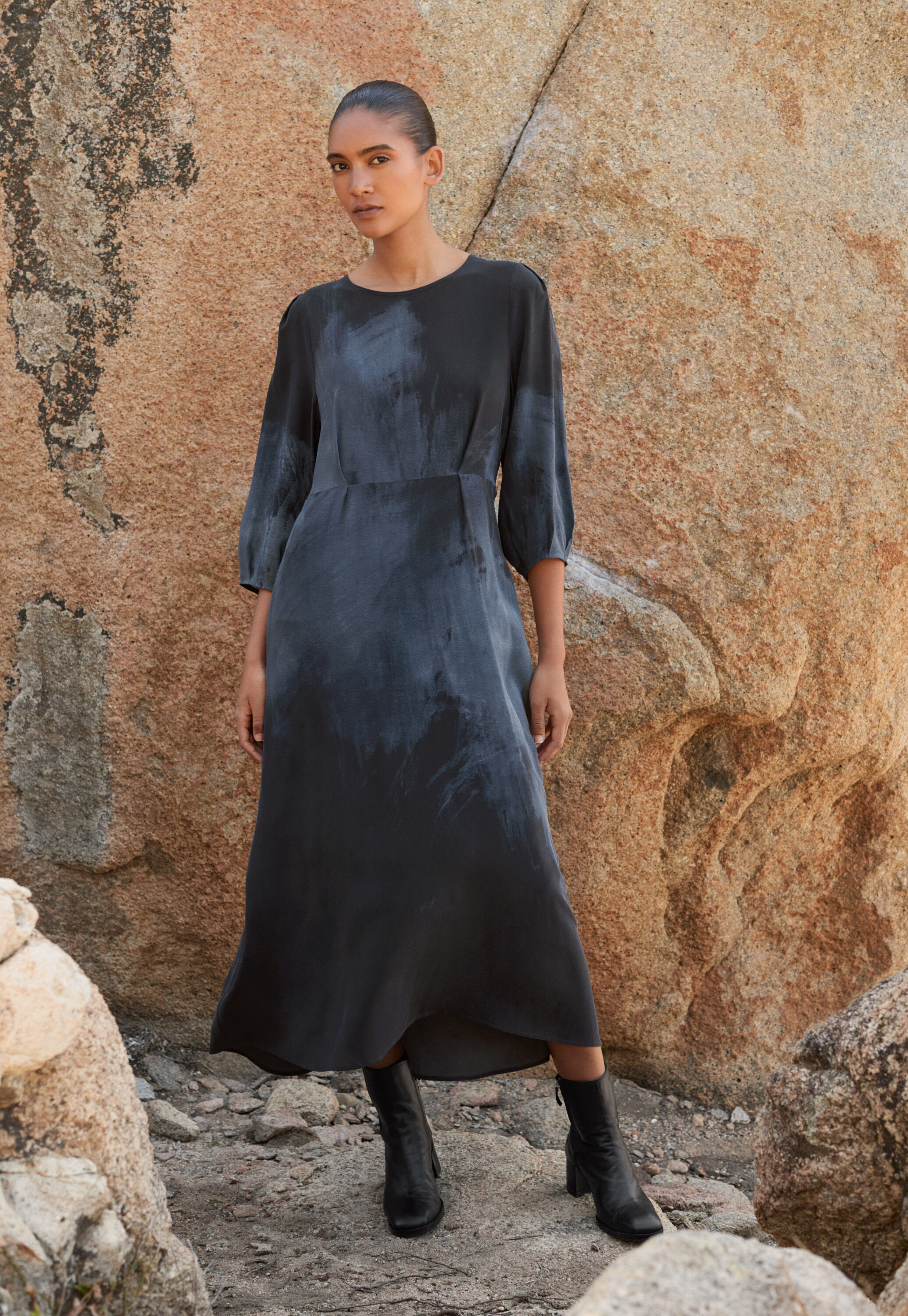 Langes Kleid mit Print