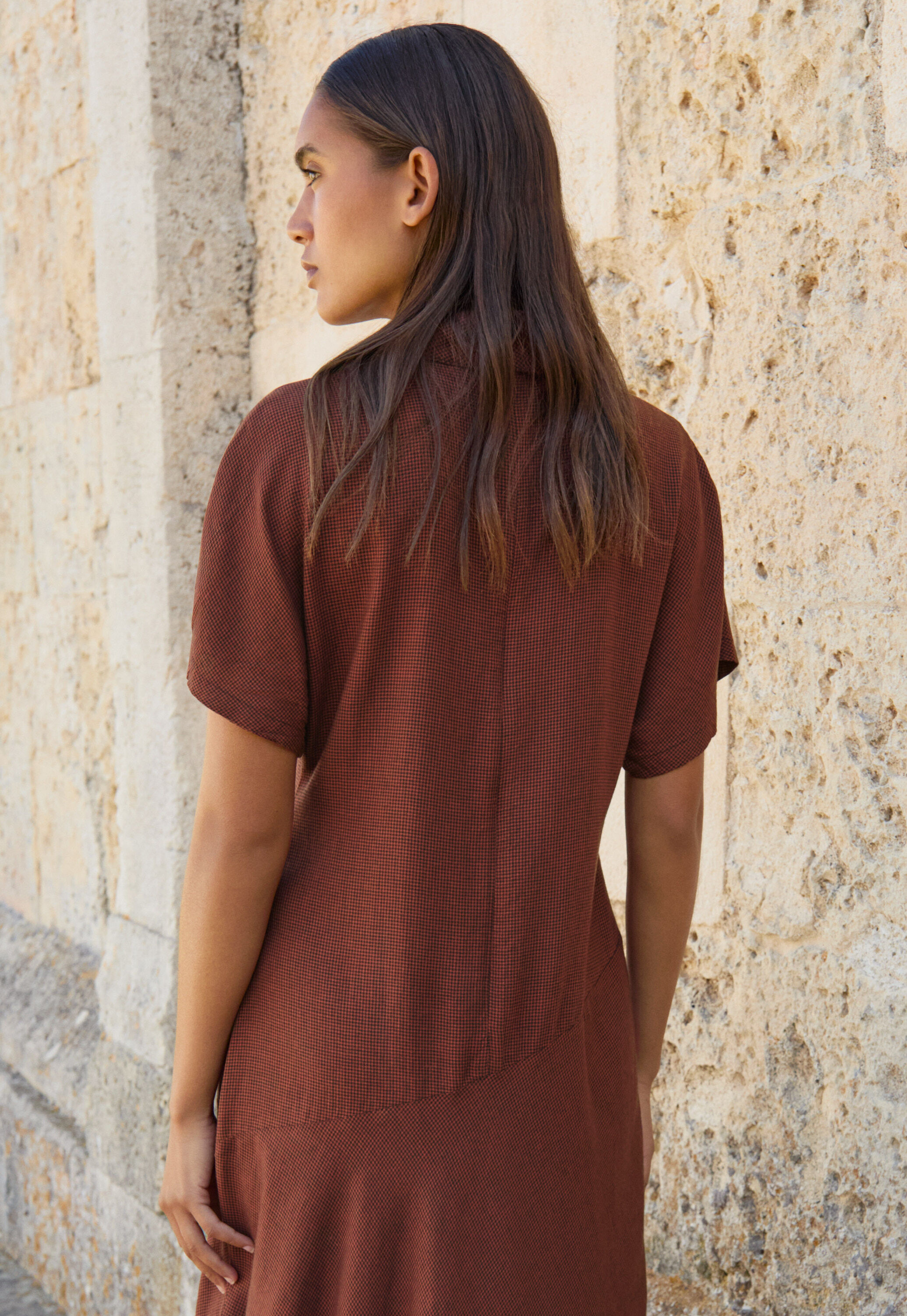 Kleid mit Hahnentrittmuster
