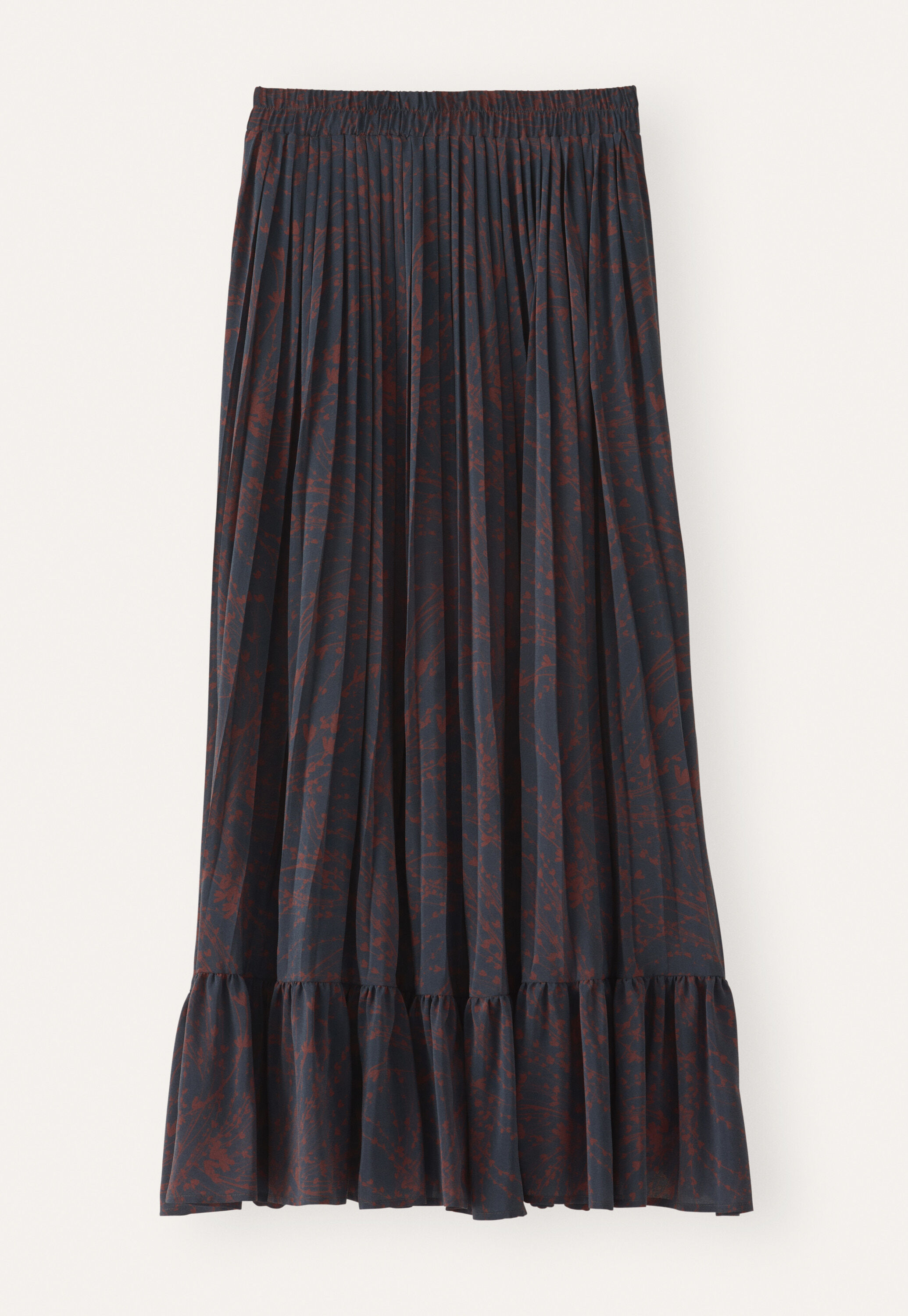 Rock mit Print und ausgestelltem Saum, Petrol/Pflaume, large