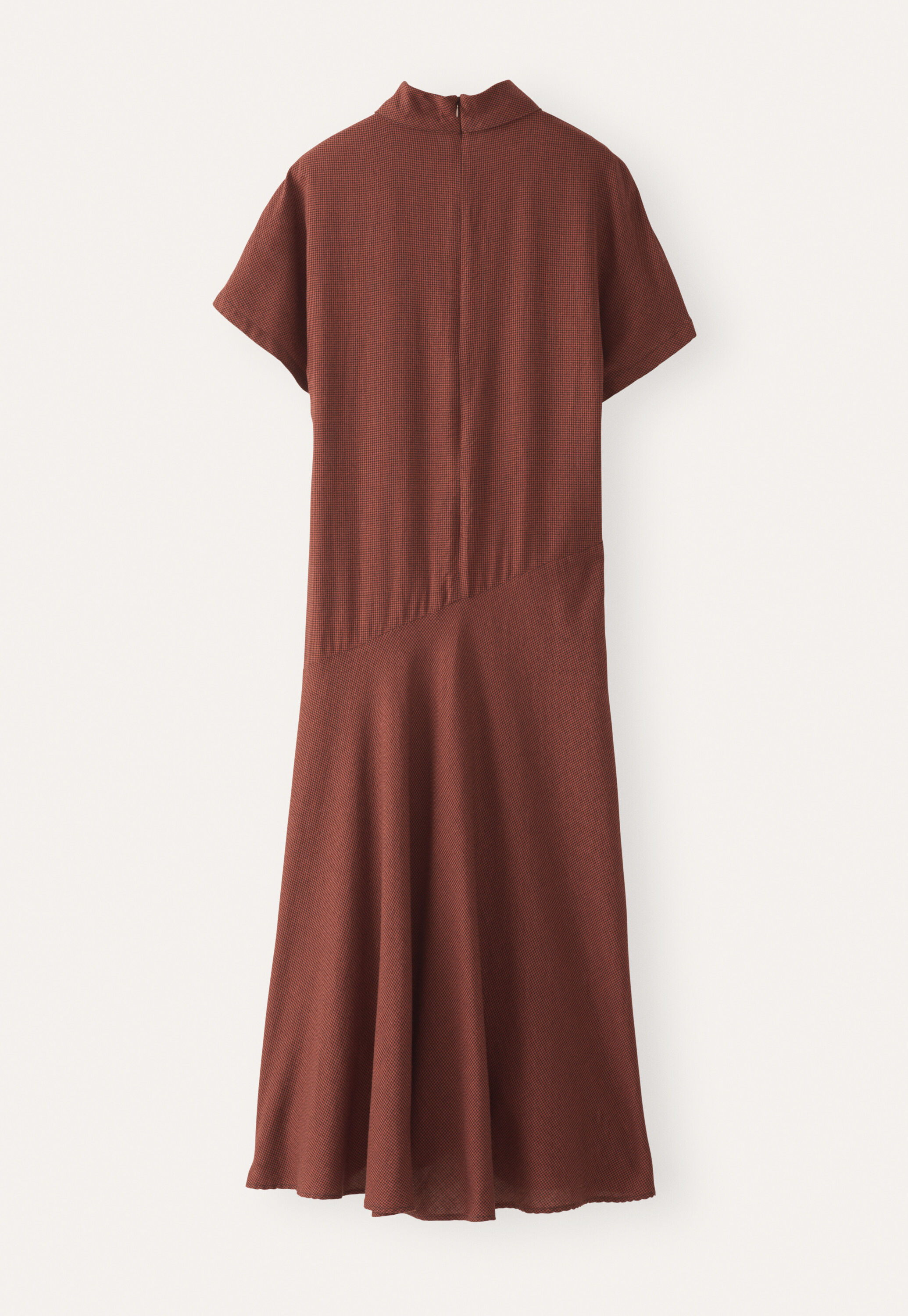 Kleid mit Hahnentrittmuster, Terrakotta/Schwarz, large