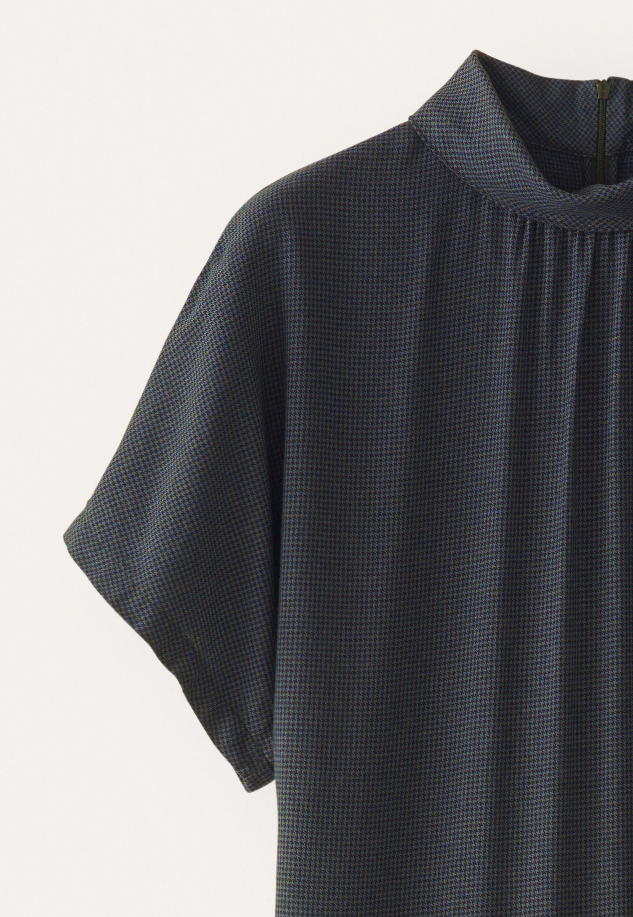 Kleid mit Hahnentrittmuster, Grau/Schwarz, large